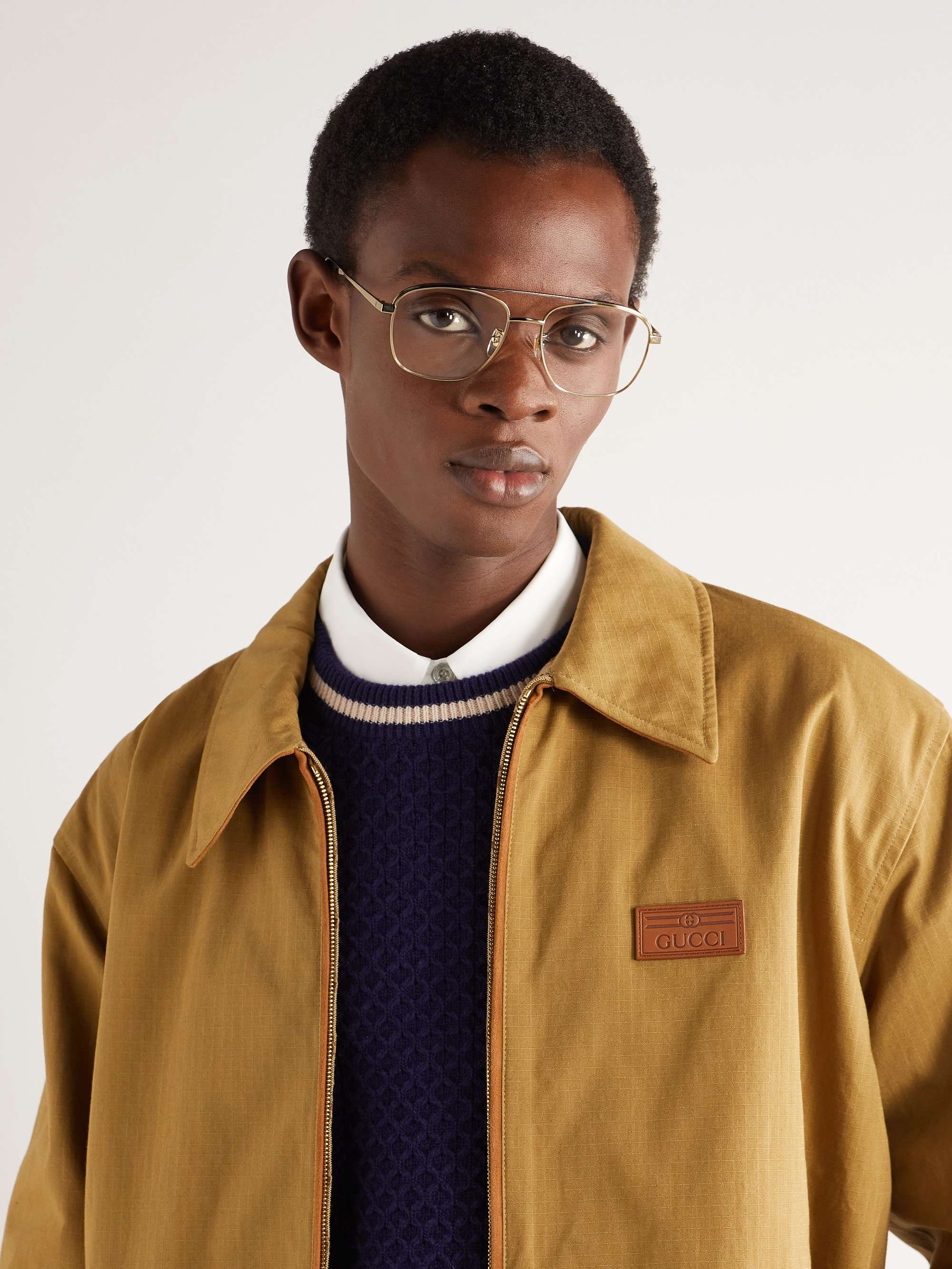 GUCCI EYEWEAR Aviator-Style Gold-Tone Optical Glasses
