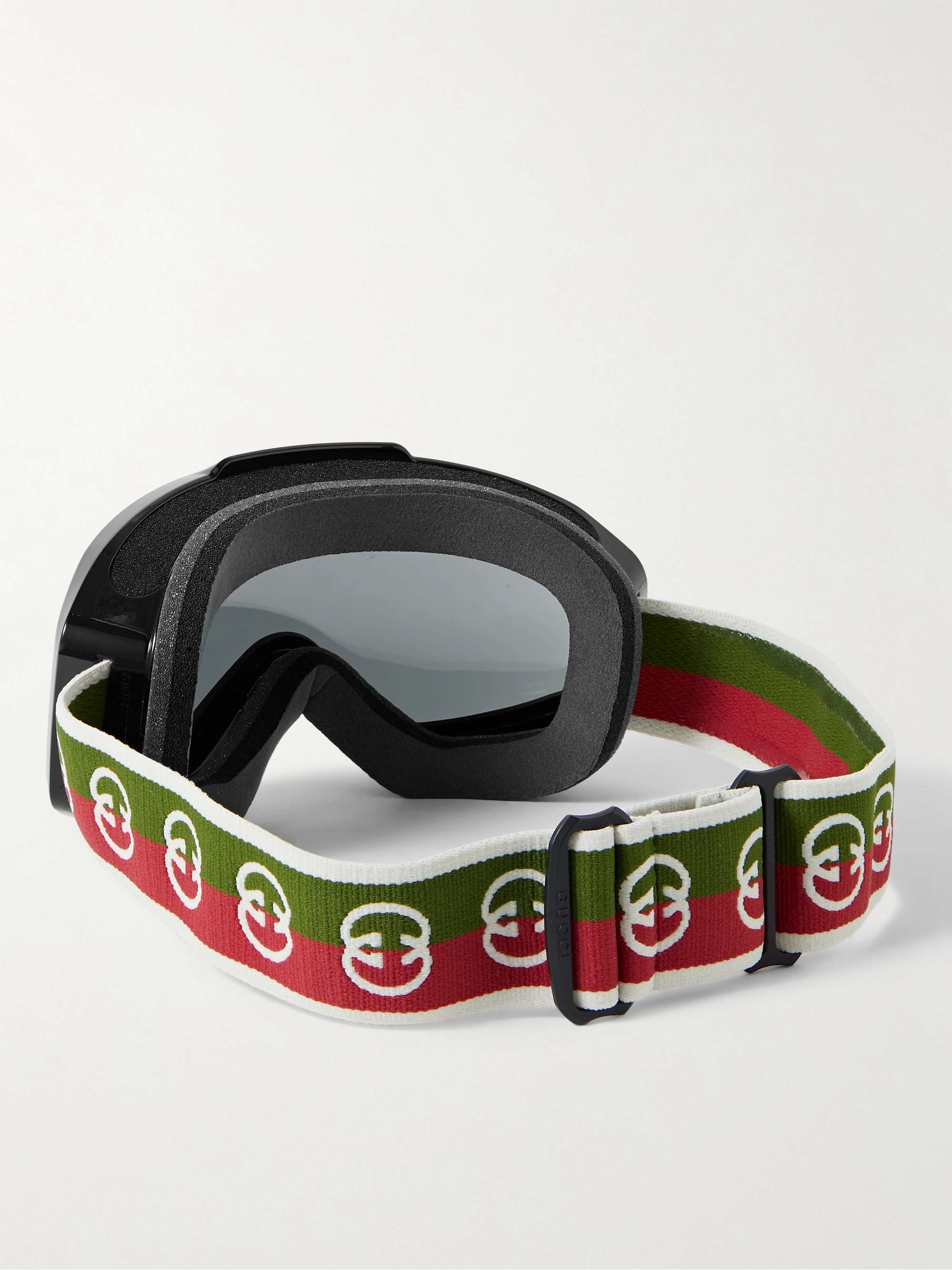 GUCCI EYEWEAR Webbing-Trimmed Acetate Mirrored Ski Goggles
