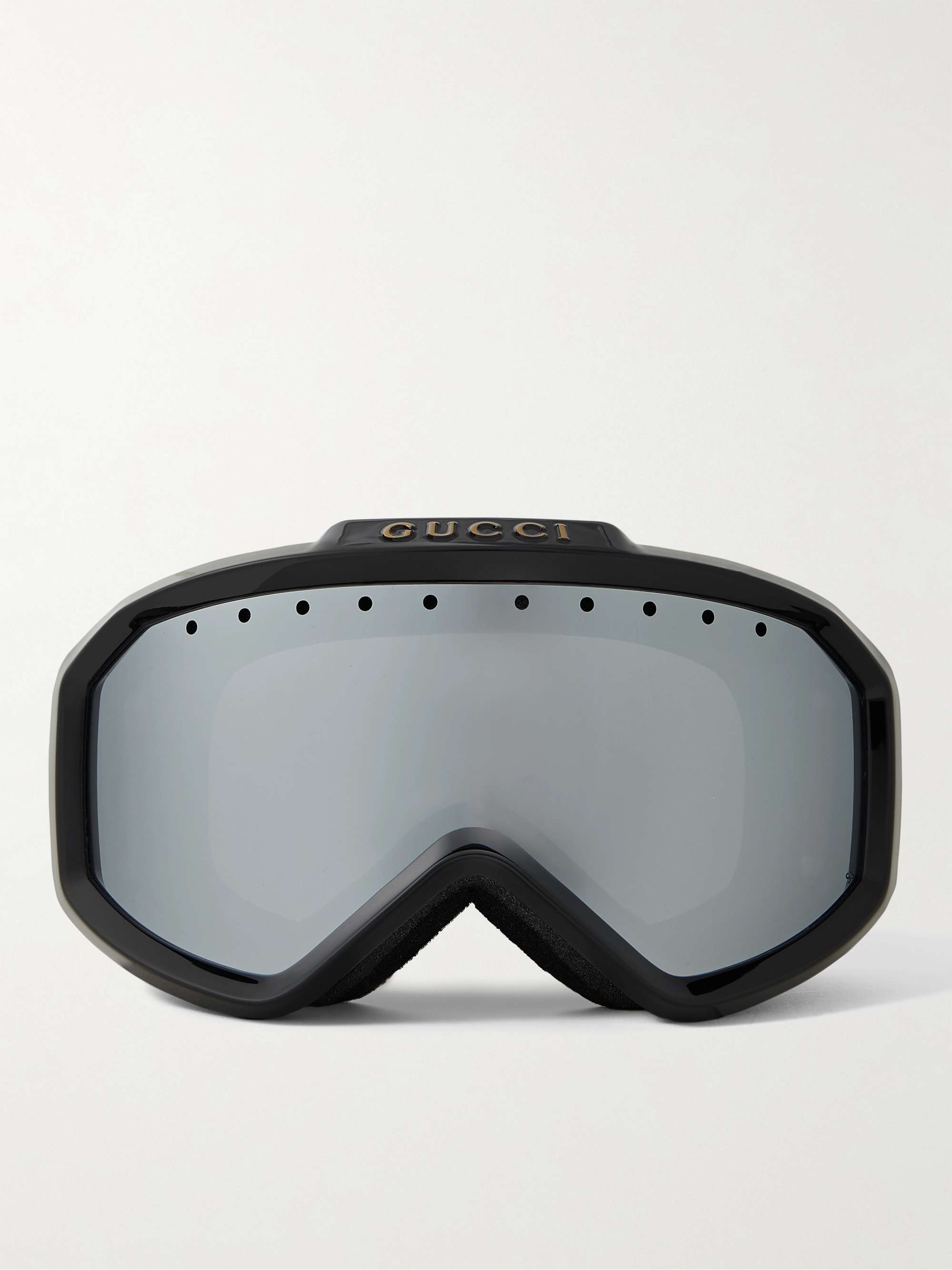 GUCCI EYEWEAR Webbing-Trimmed Acetate Mirrored Ski Goggles
