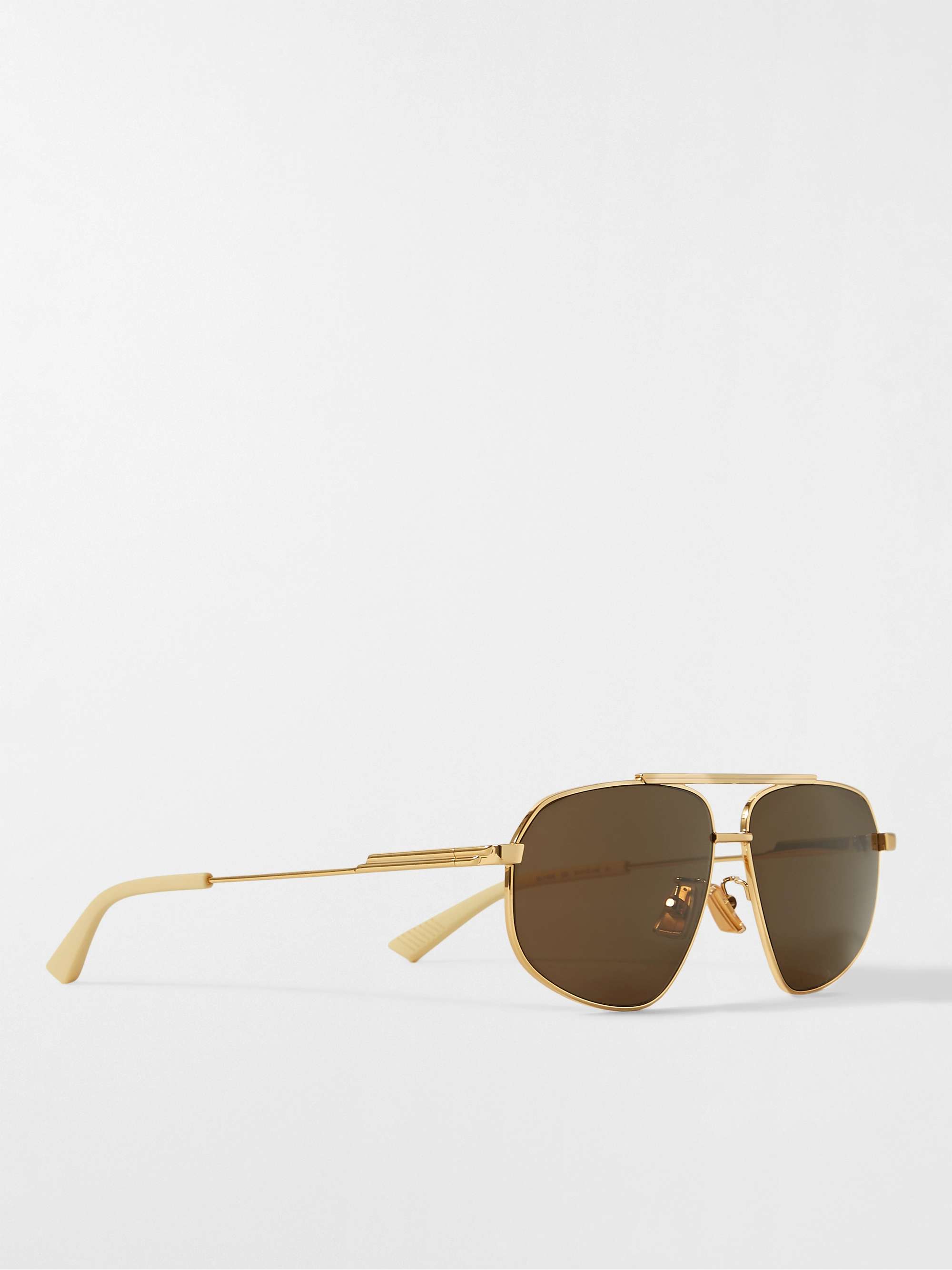 BOTTEGA VENETA EYEWEAR Aviator-Style Gold-Tone Sunglasses