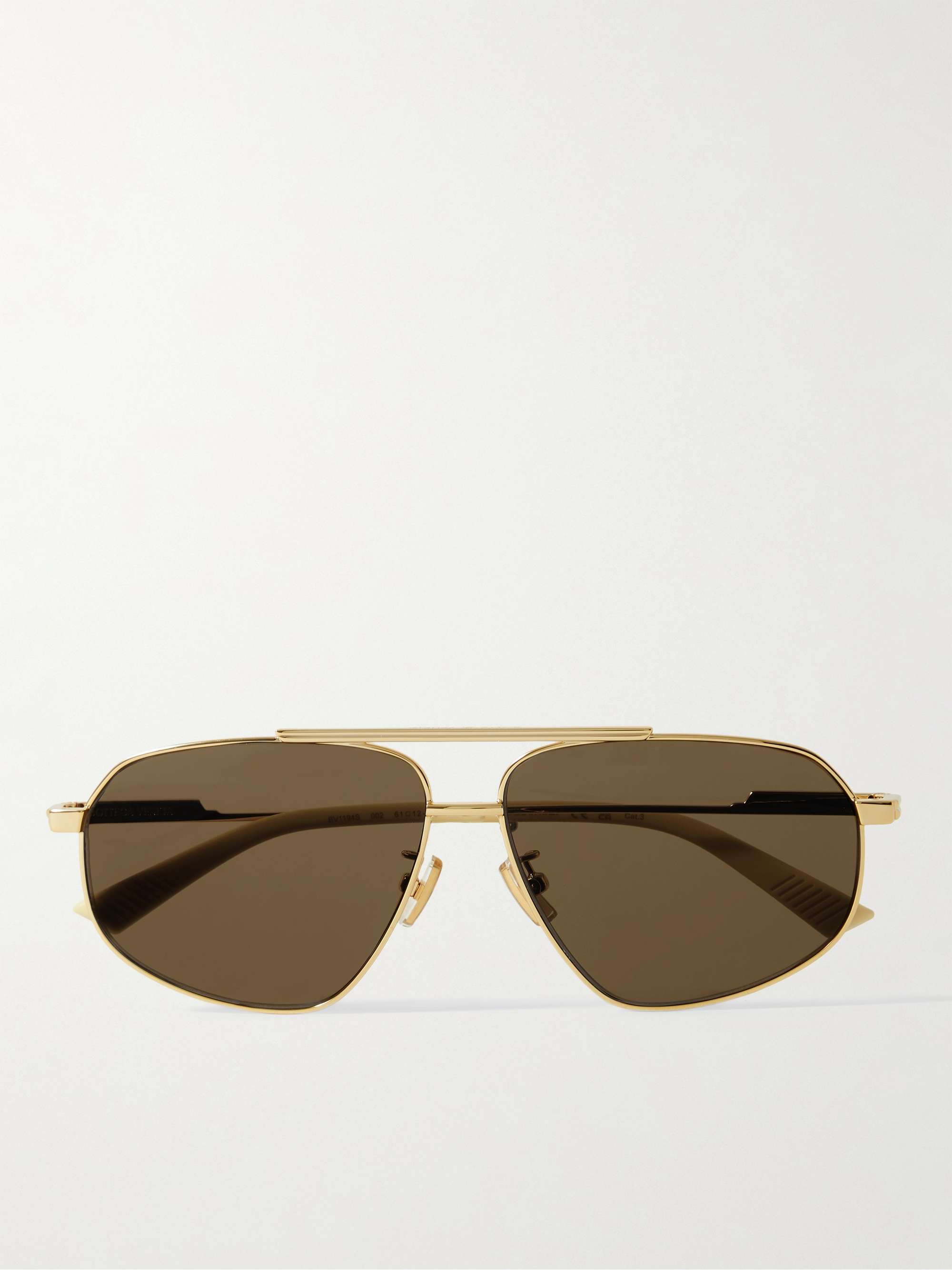 BOTTEGA VENETA EYEWEAR Aviator-Style Gold-Tone Sunglasses