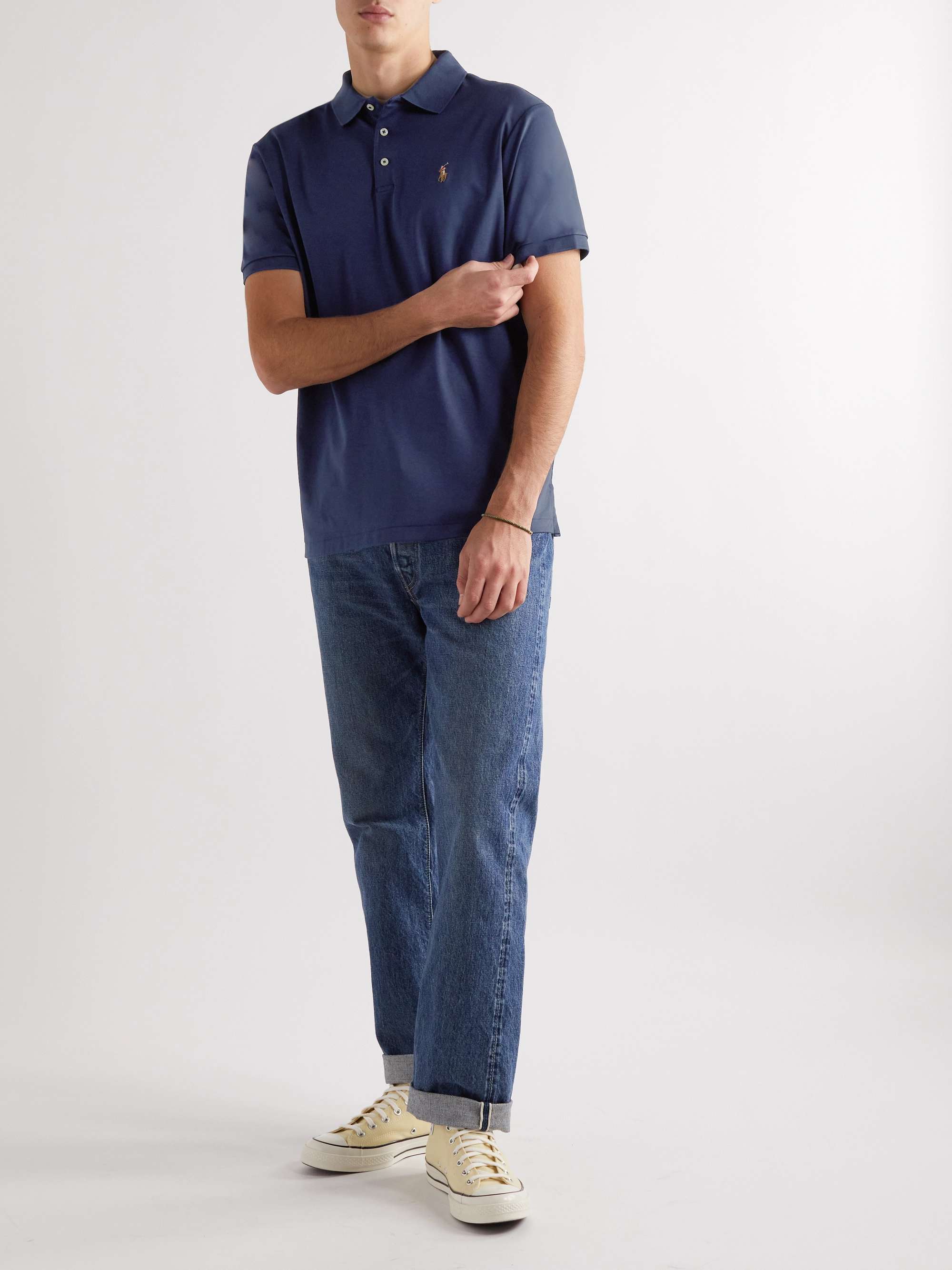 POLO RALPH LAUREN Logo-Embroidered Cotton-Jersey Polo Shirt
