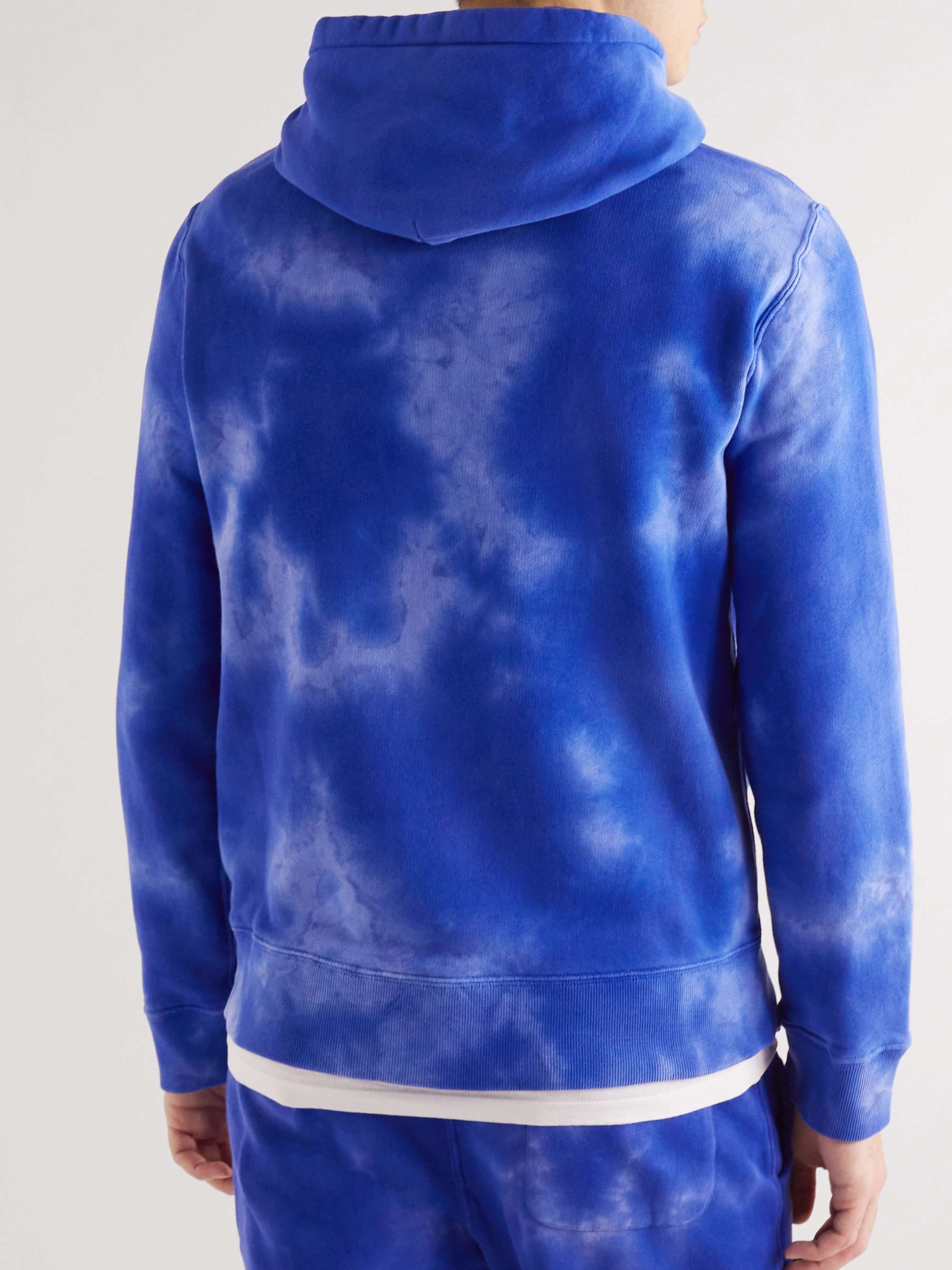 POLO RALPH LAUREN Logo-Embroidered Tie-Dyed Cotton-Jersey Hoodie for Men |  MR PORTER