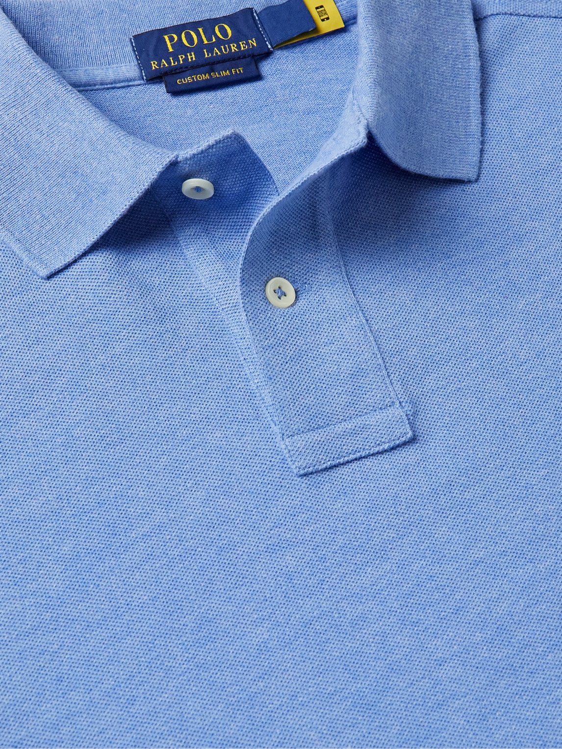 Embroidered Cotton Pique Polo Shirt in Blue - Polo Ralph Lauren