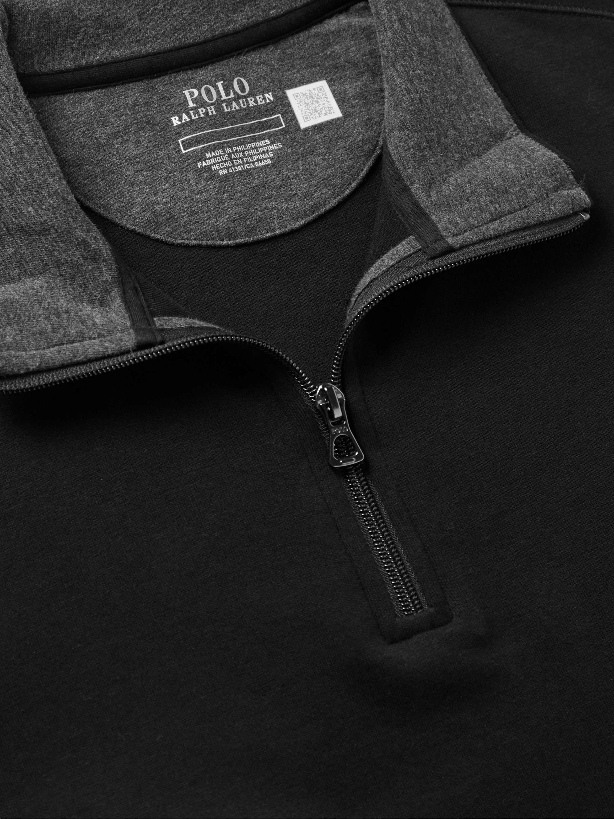 POLO RALPH LAUREN Cotton-Blend Jersey Half-Zip Sweatshirt