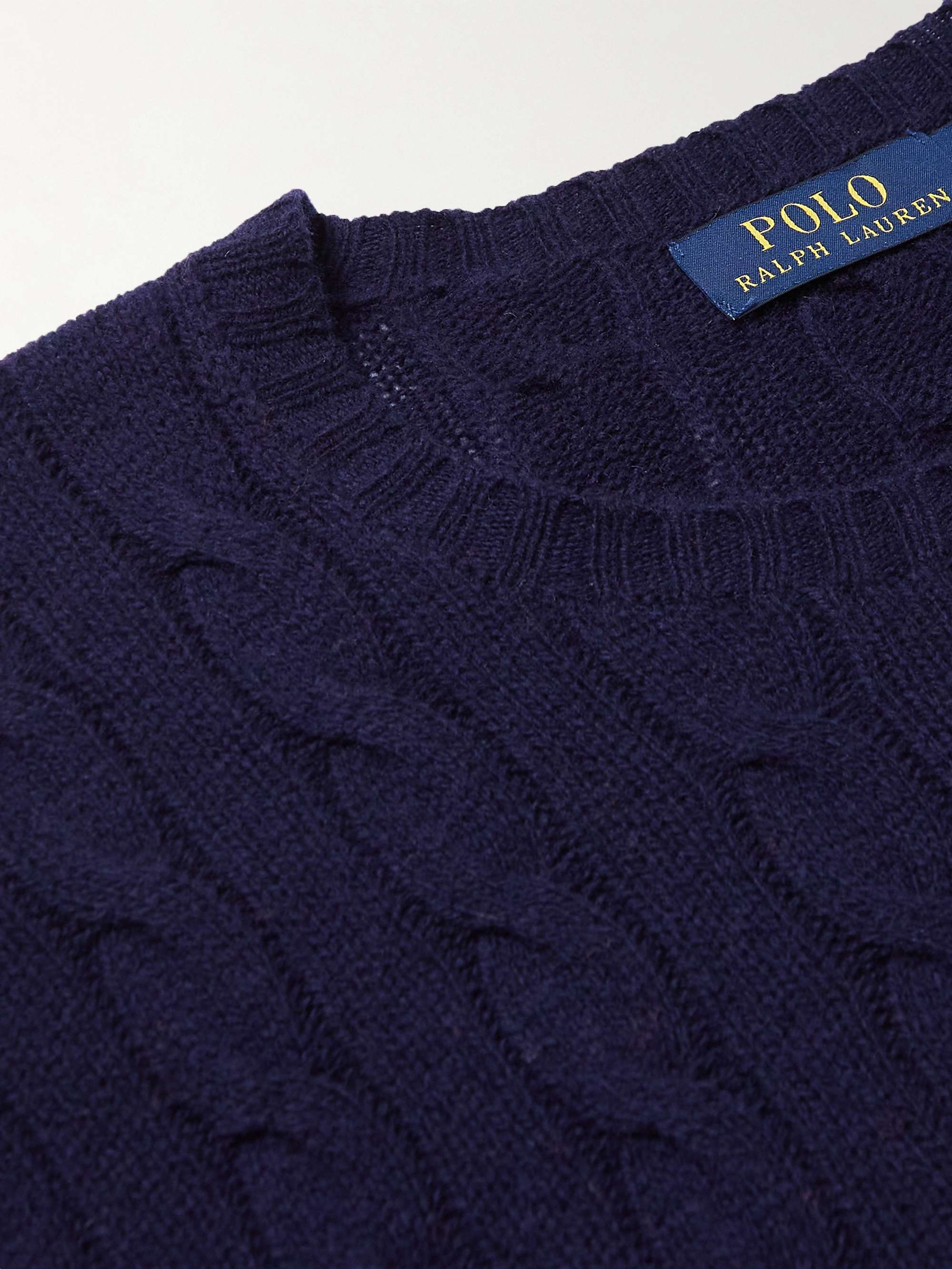 POLO RALPH LAUREN Cable-Knit Wool and Cashmere-Blend Sweater