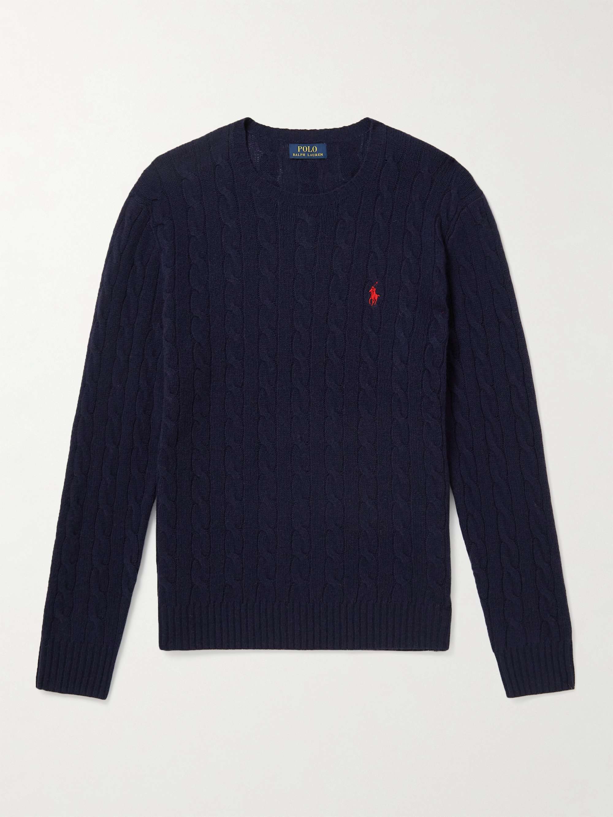 POLO RALPH LAUREN Cable-Knit Wool and Cashmere-Blend Sweater for Men ...