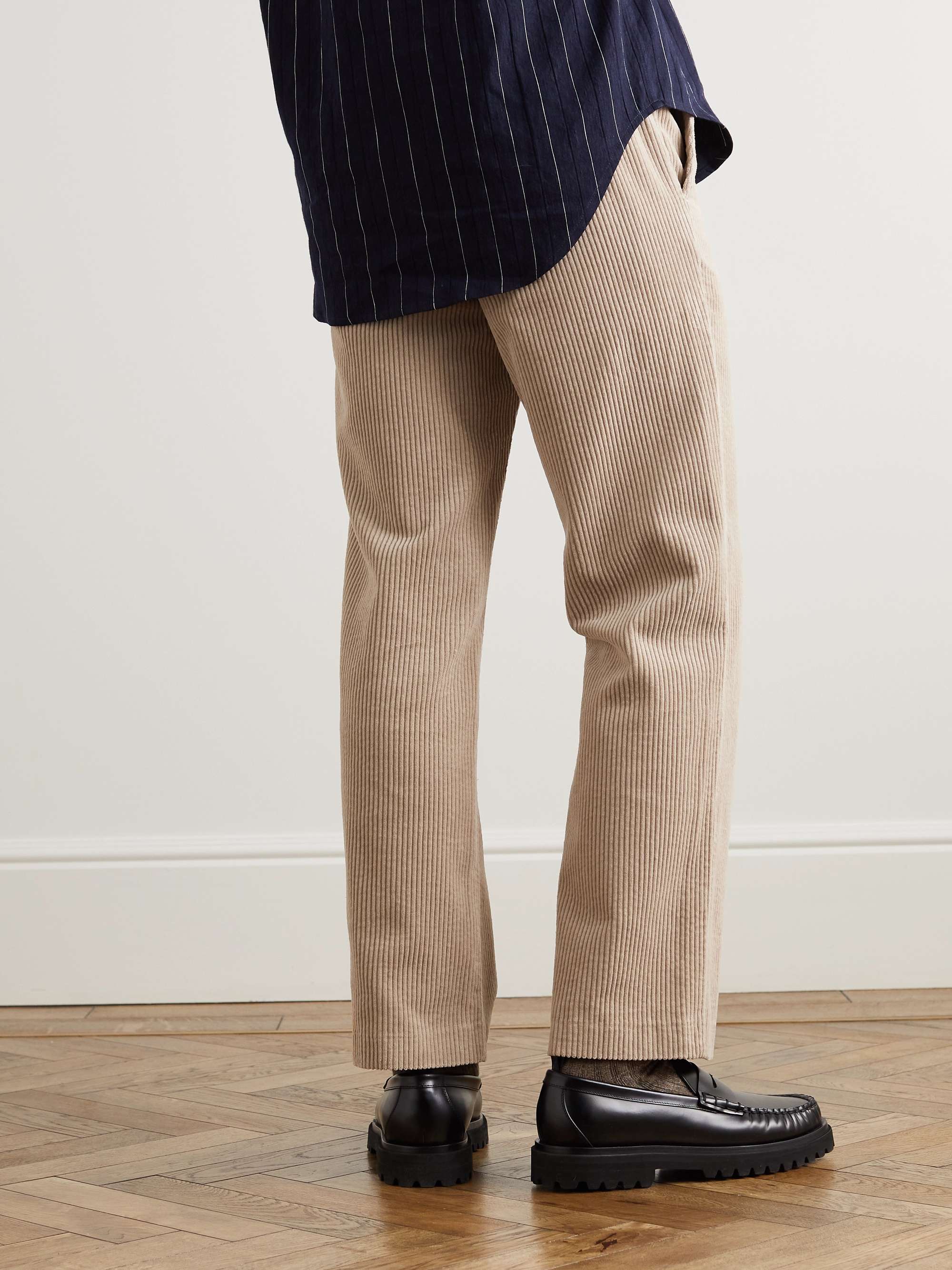 MR P. Straight-Leg Garment-Dyed Cotton-Corduroy Trousers
