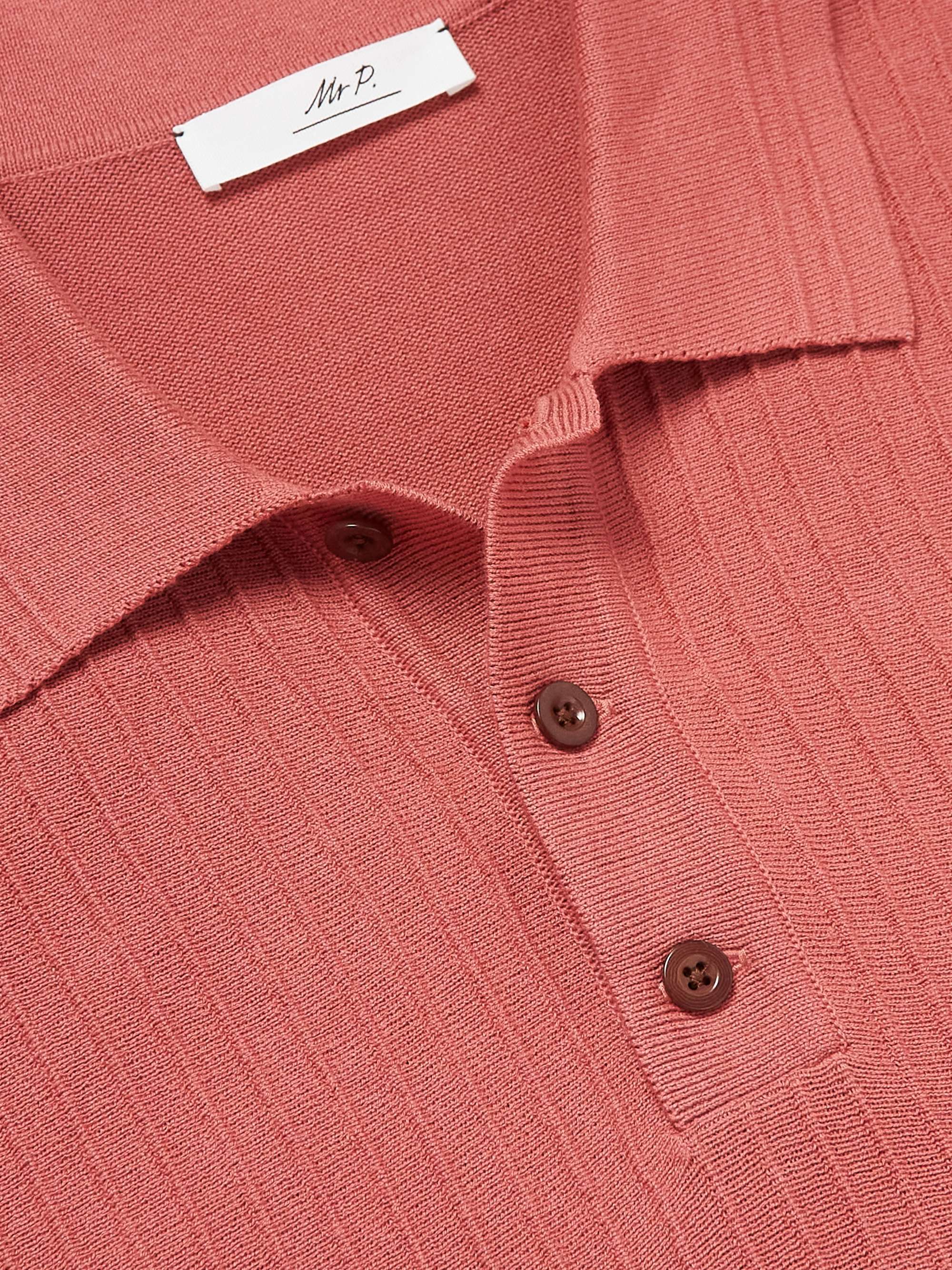 MR P. Ribbed Cotton-Jersey Polo Shirt