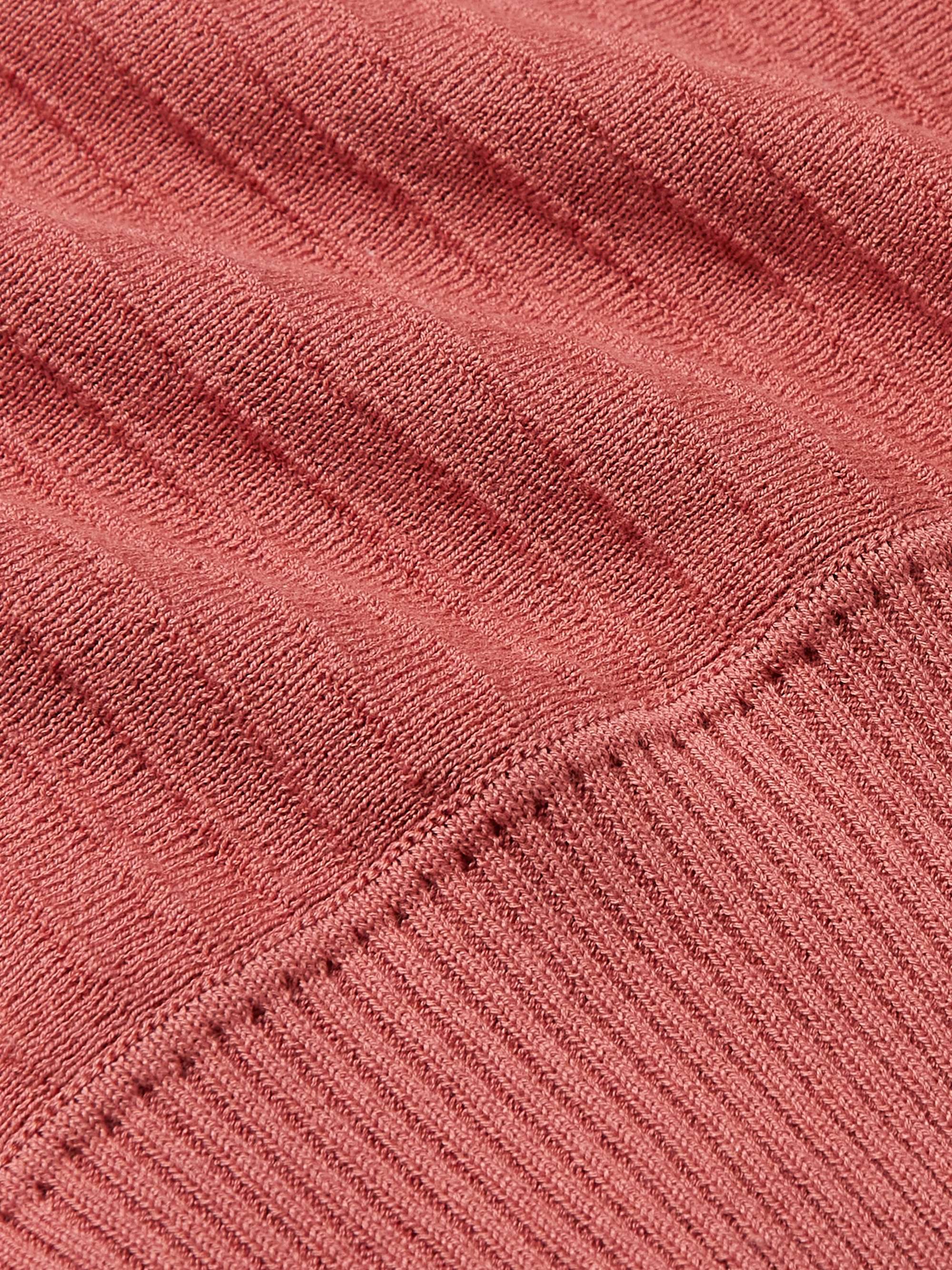 MR P. Ribbed Cotton-Jersey Polo Shirt