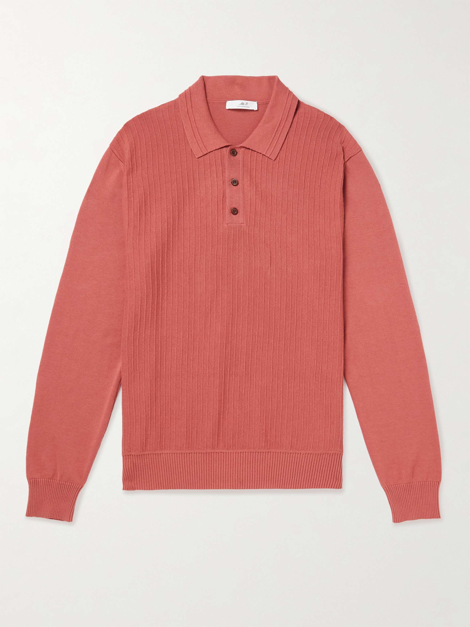 MR P. Ribbed Cotton-Jersey Polo Shirt