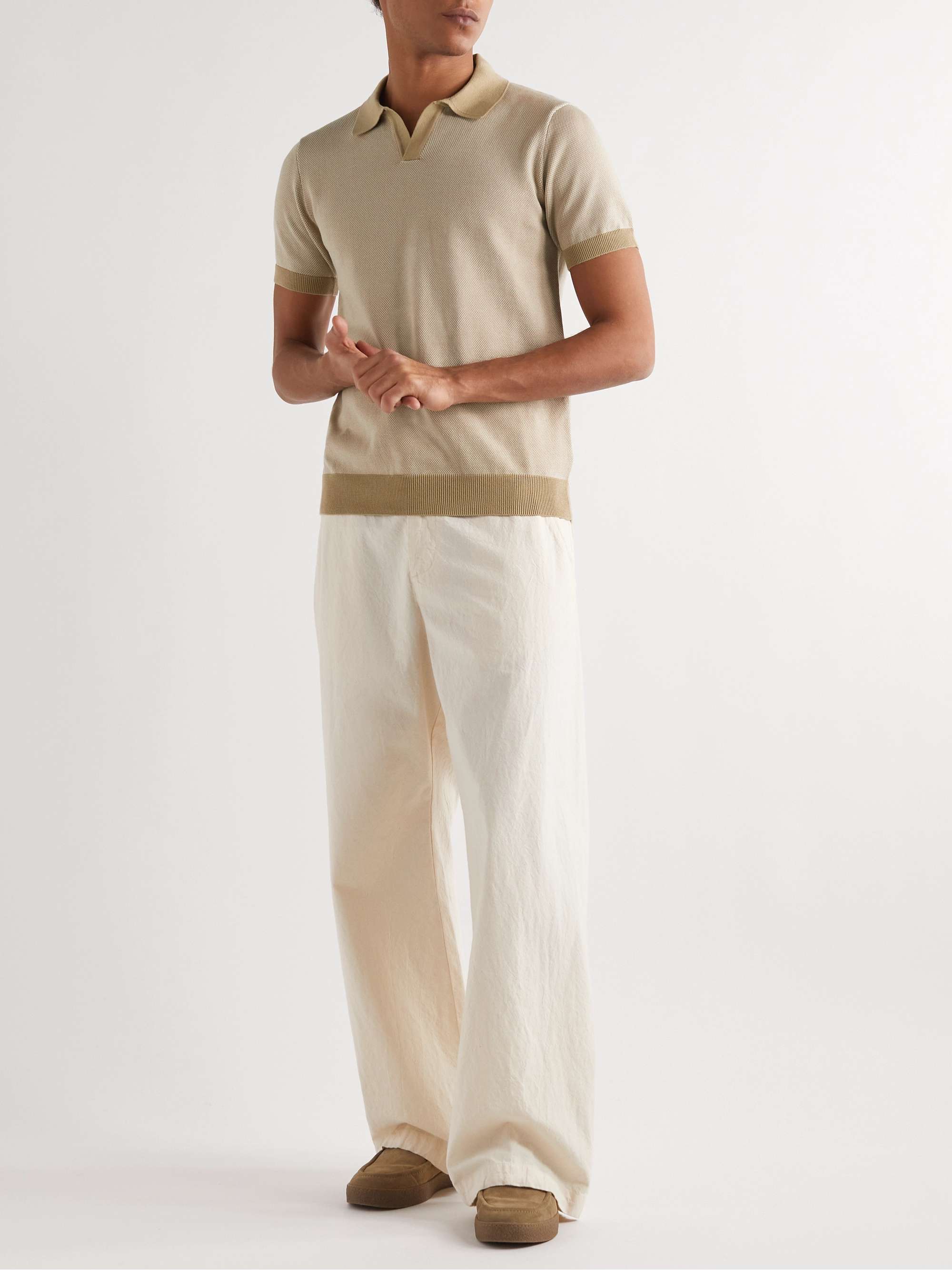 MR P. Honeycomb-Knit Cotton Polo Shirt
