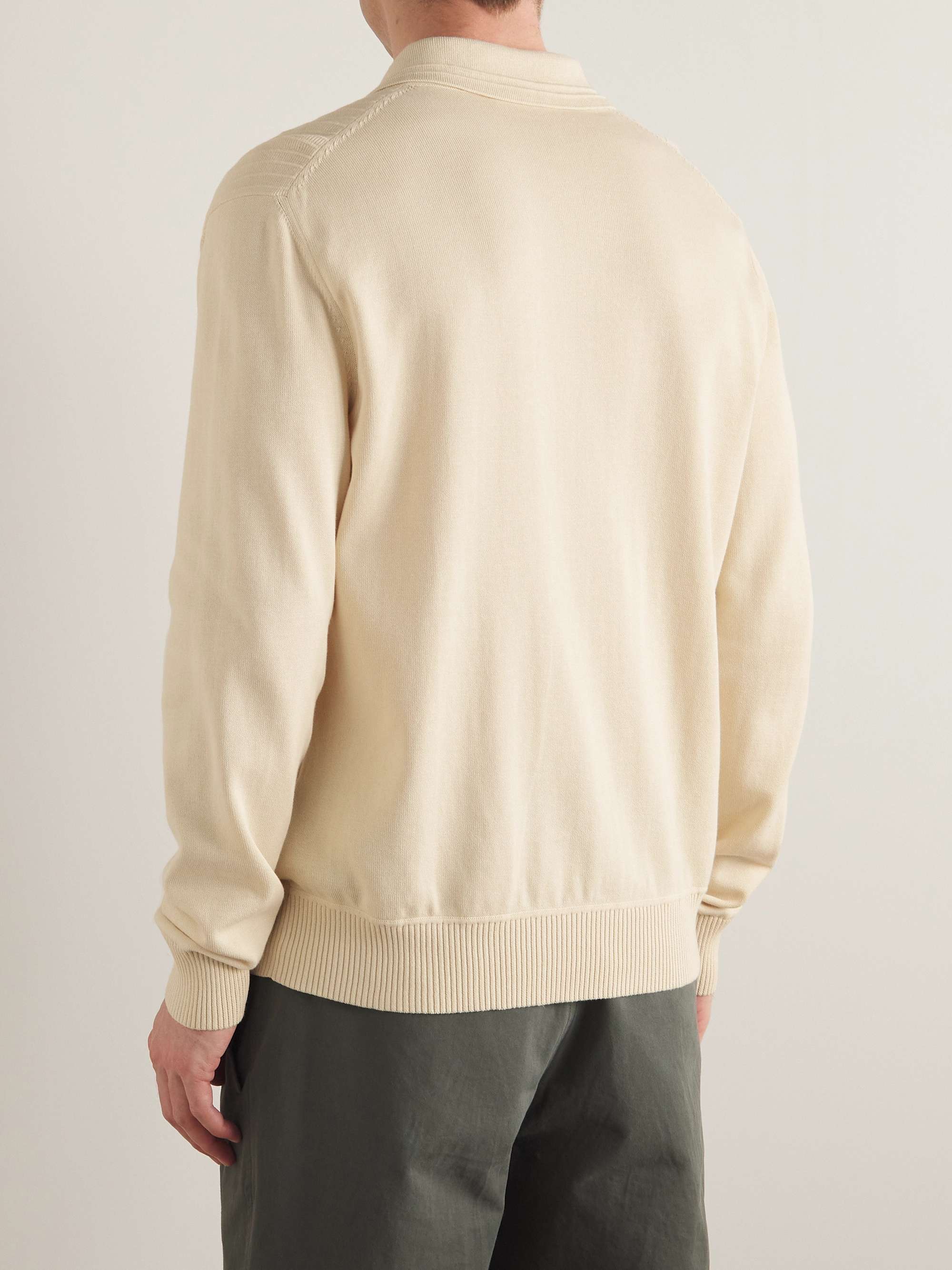 MR P. Ribbed Cotton-Jersey Polo Shirt