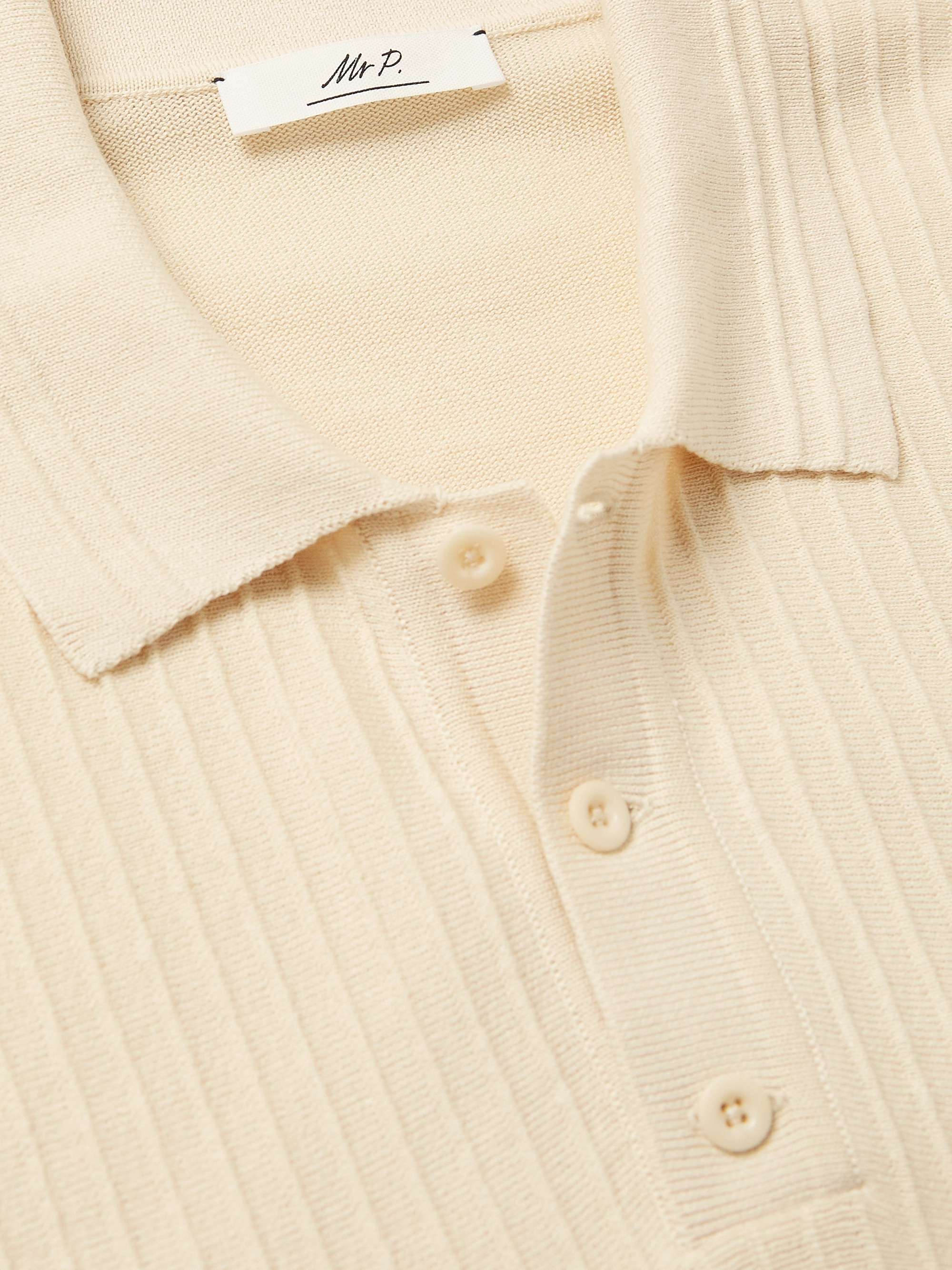 MR P. Ribbed Cotton-Jersey Polo Shirt