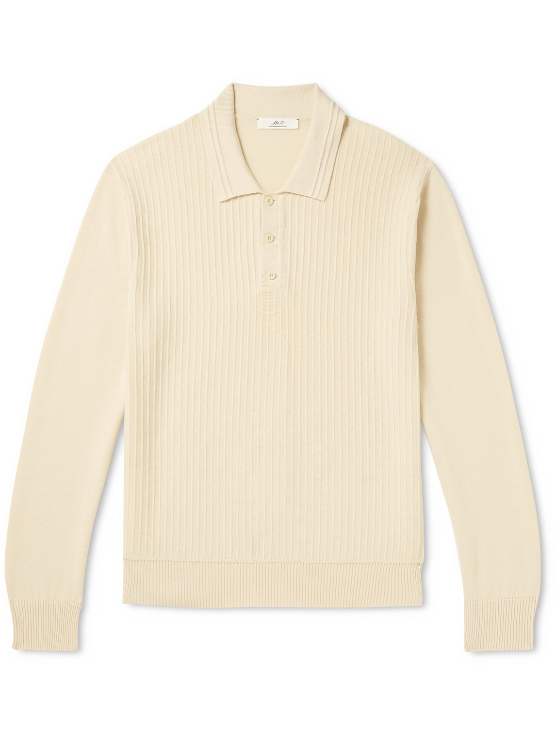 Ribbed Cotton-Jersey Polo Shirt
