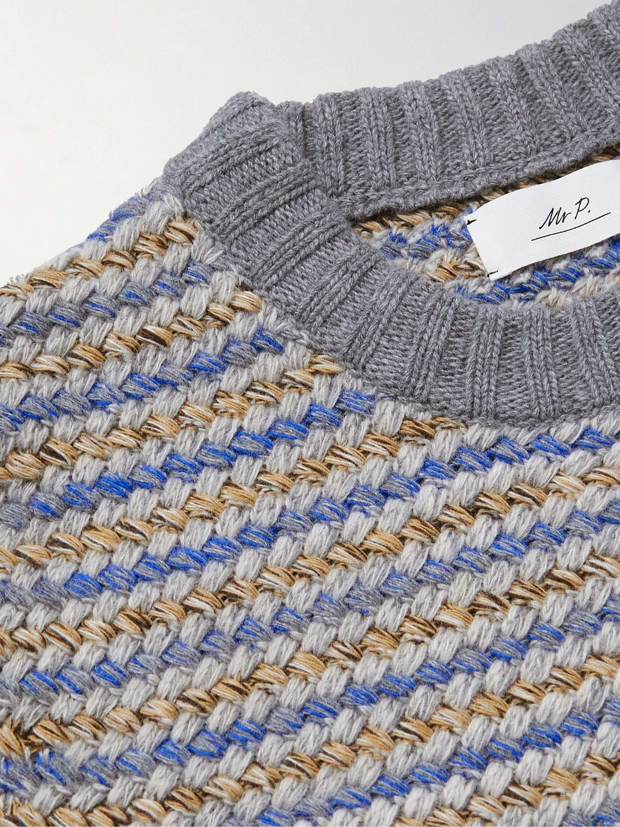MR P. Striped Merino Wool Jacquard Sweater
