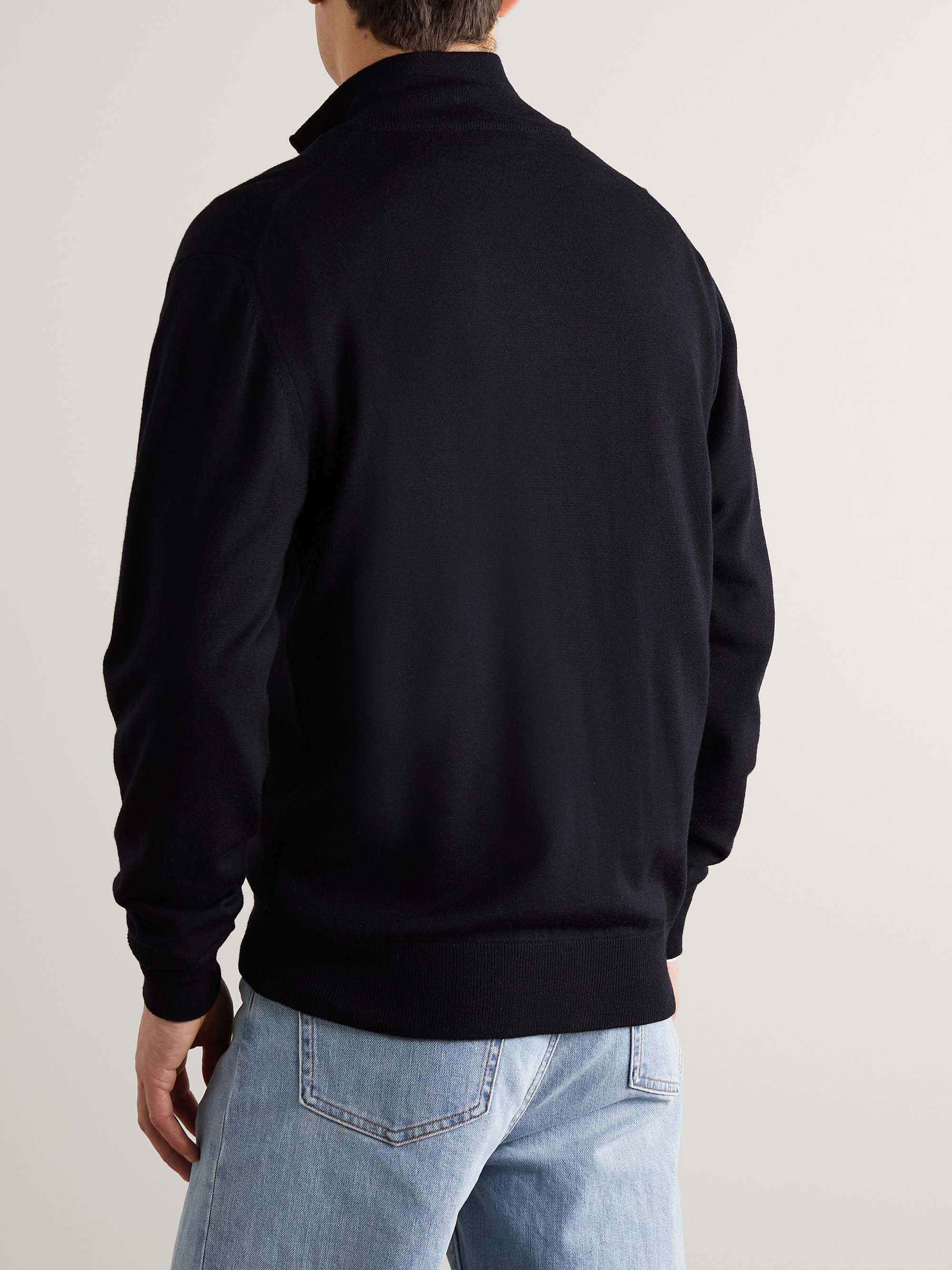 MR P. Merino Wool Zip-Up Cardigan