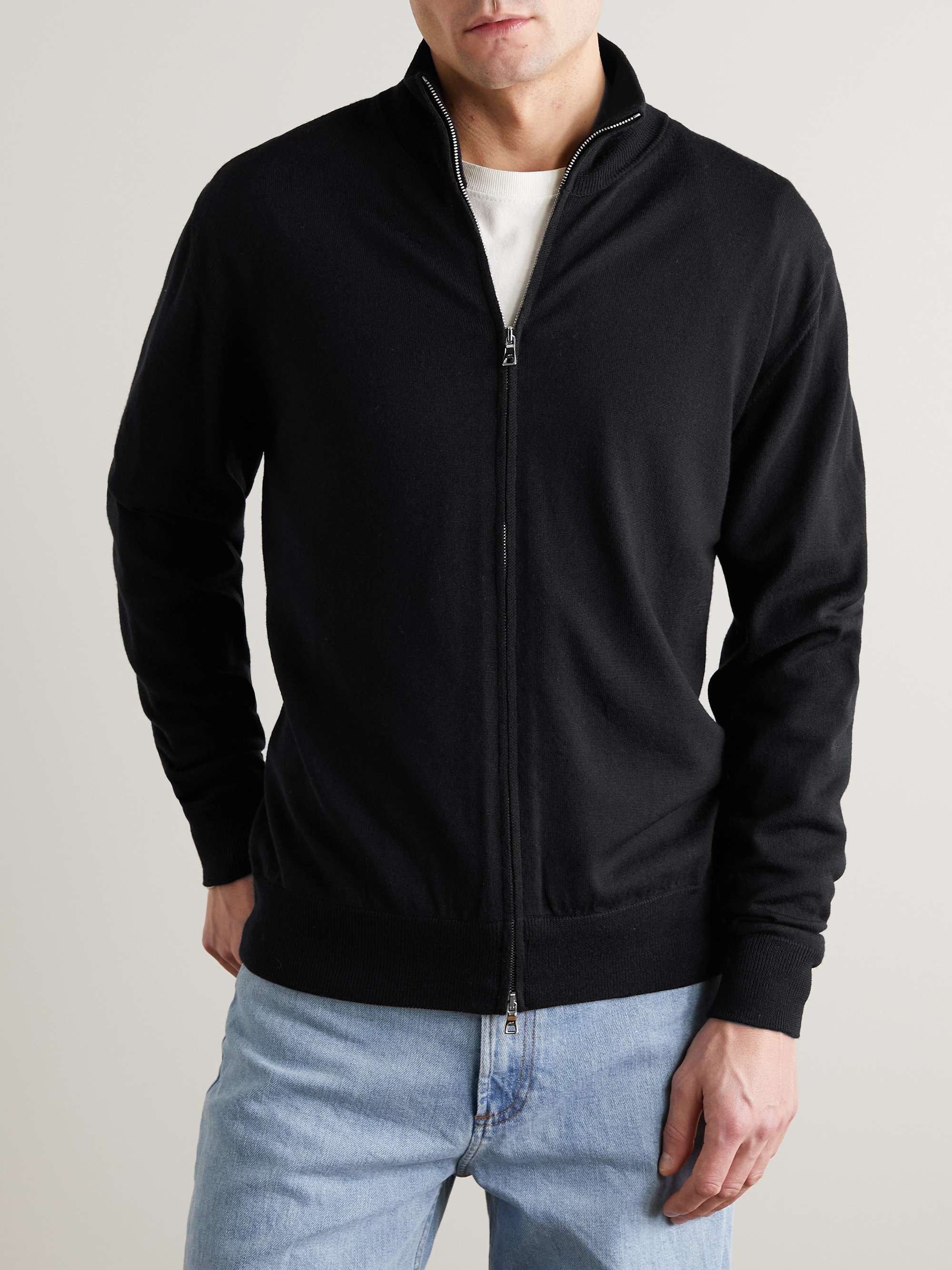MR P. Merino Wool Zip-Up Cardigan