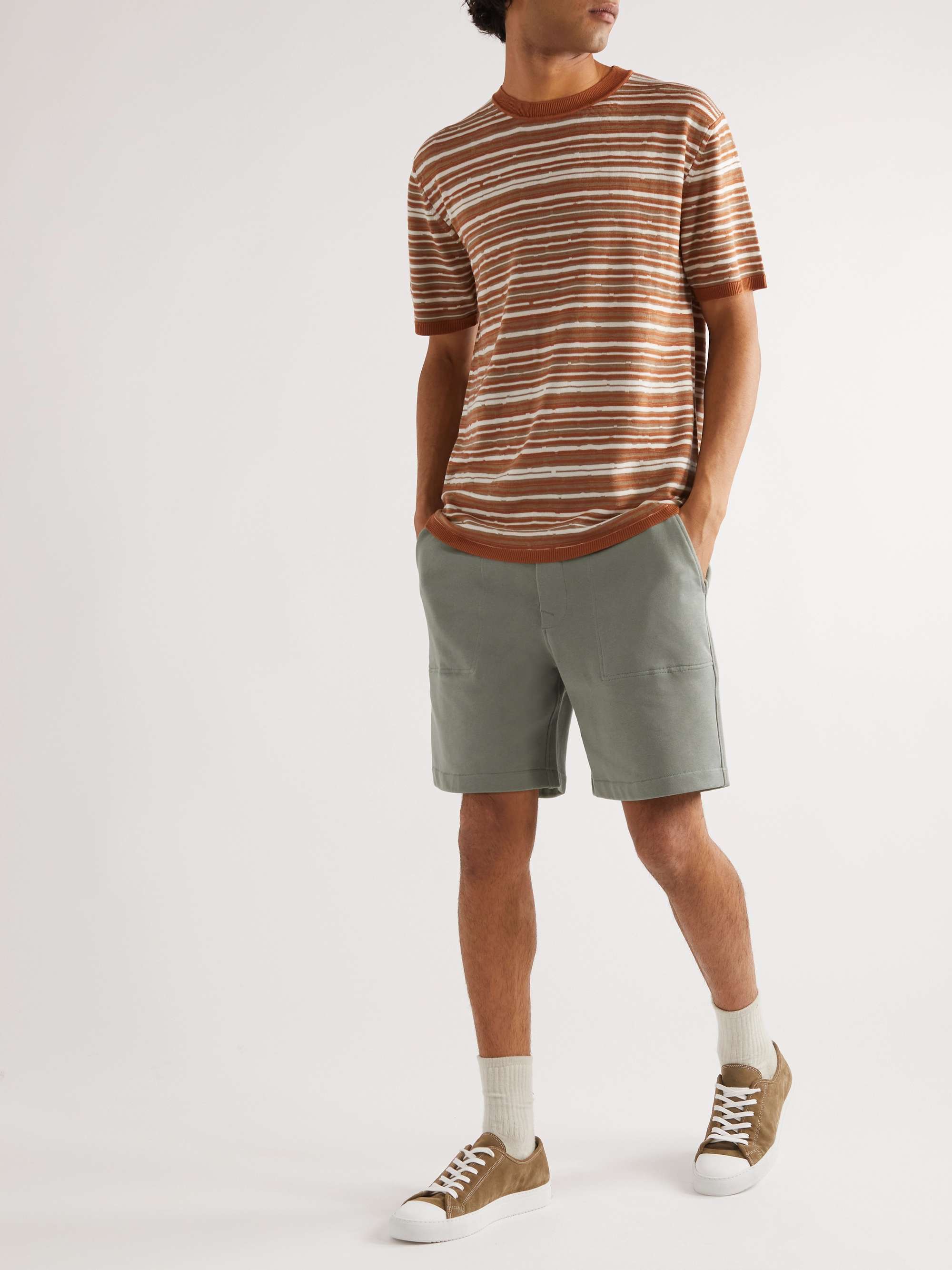 MR P. Straight-Leg Organic Cotton-Jersey Drawstring Shorts