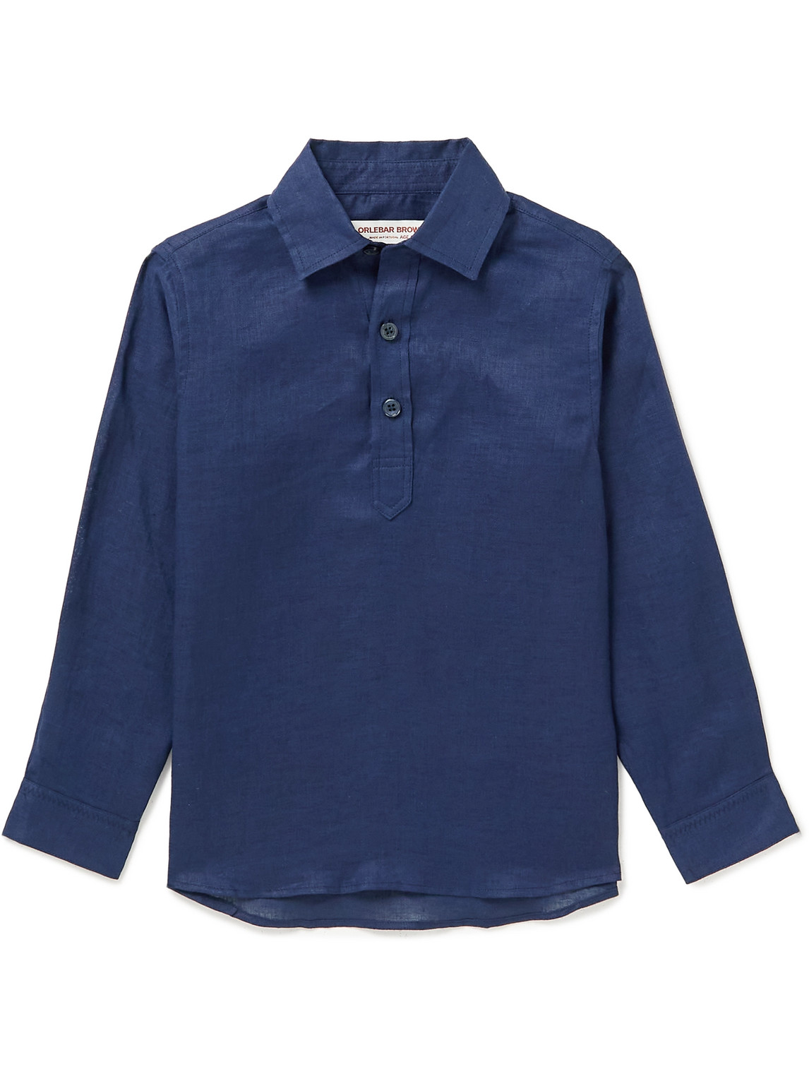 Orlebar Brown Kids' Rhys Linen Shirt In Blue