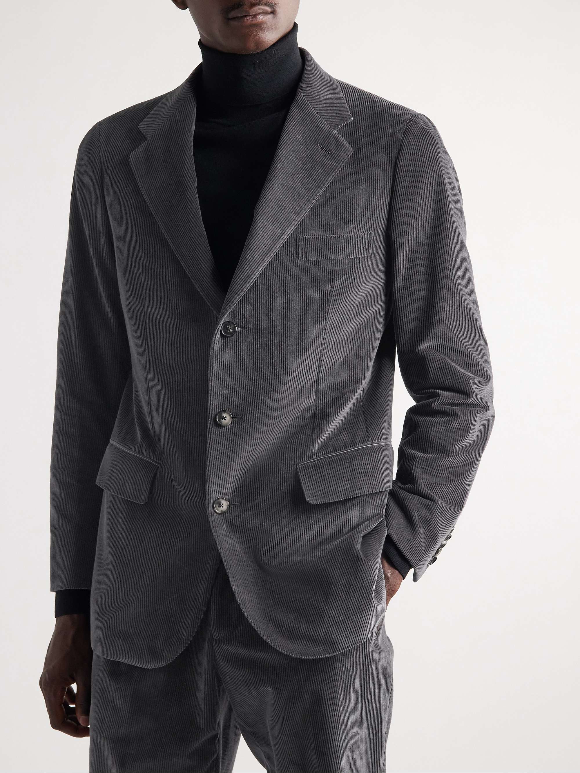 UMIT BENAN Cotton and Cashmere-Blend Corduroy Suit Jacket