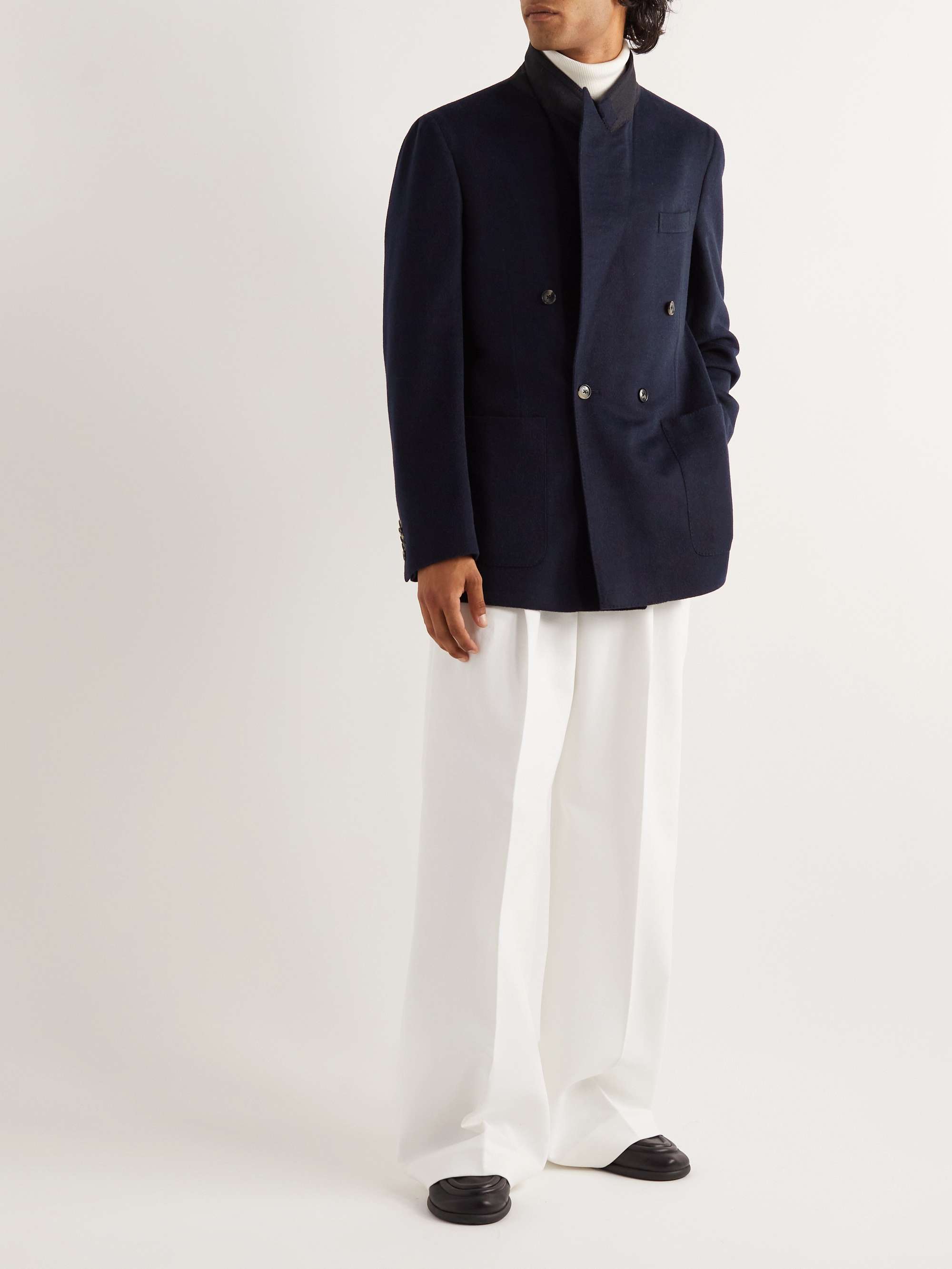 UMIT BENAN B+ Double-Breasted Camel Hair Blazer