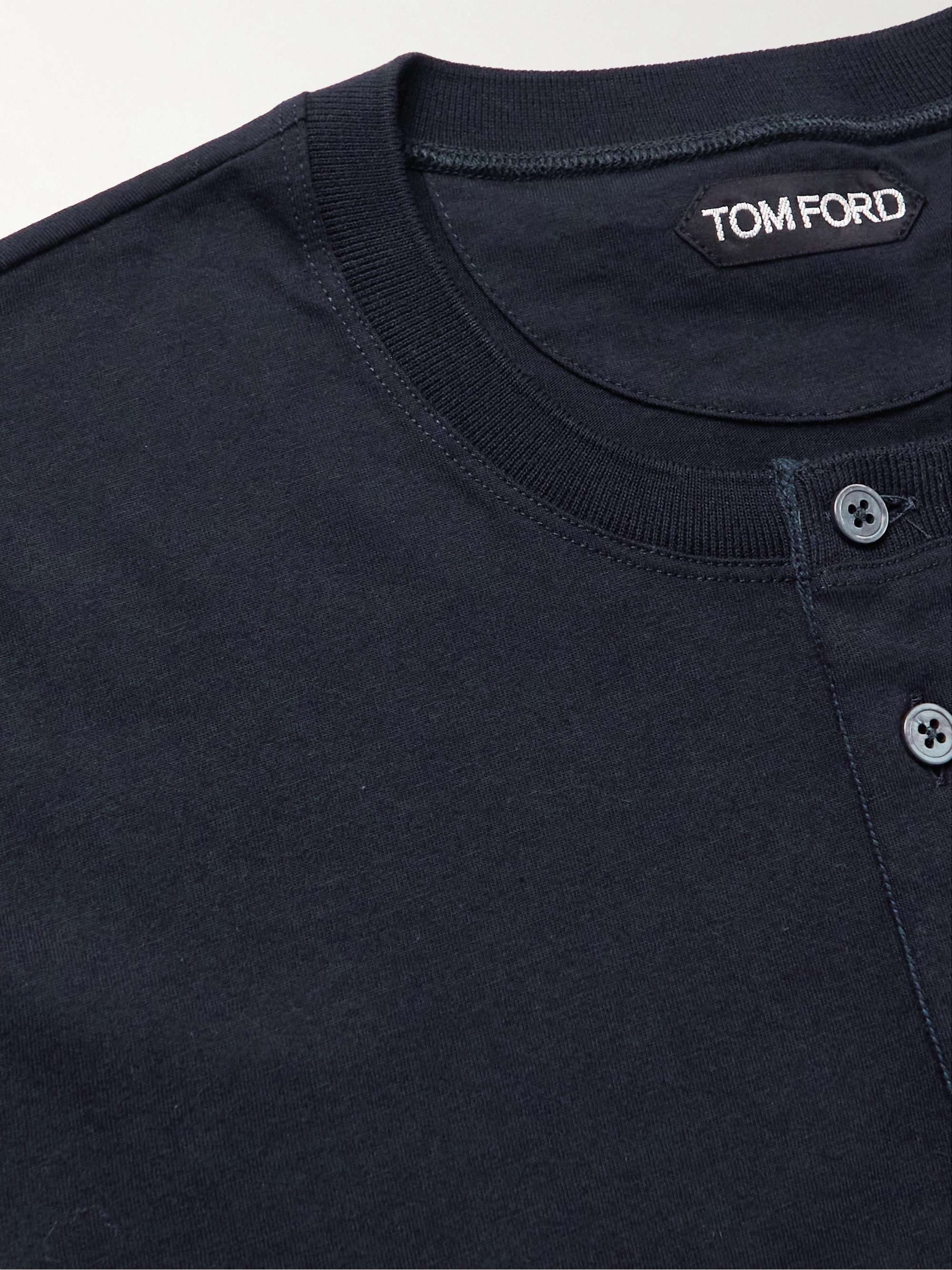 TOM FORD Cotton-Jersey Henley T-Shirt