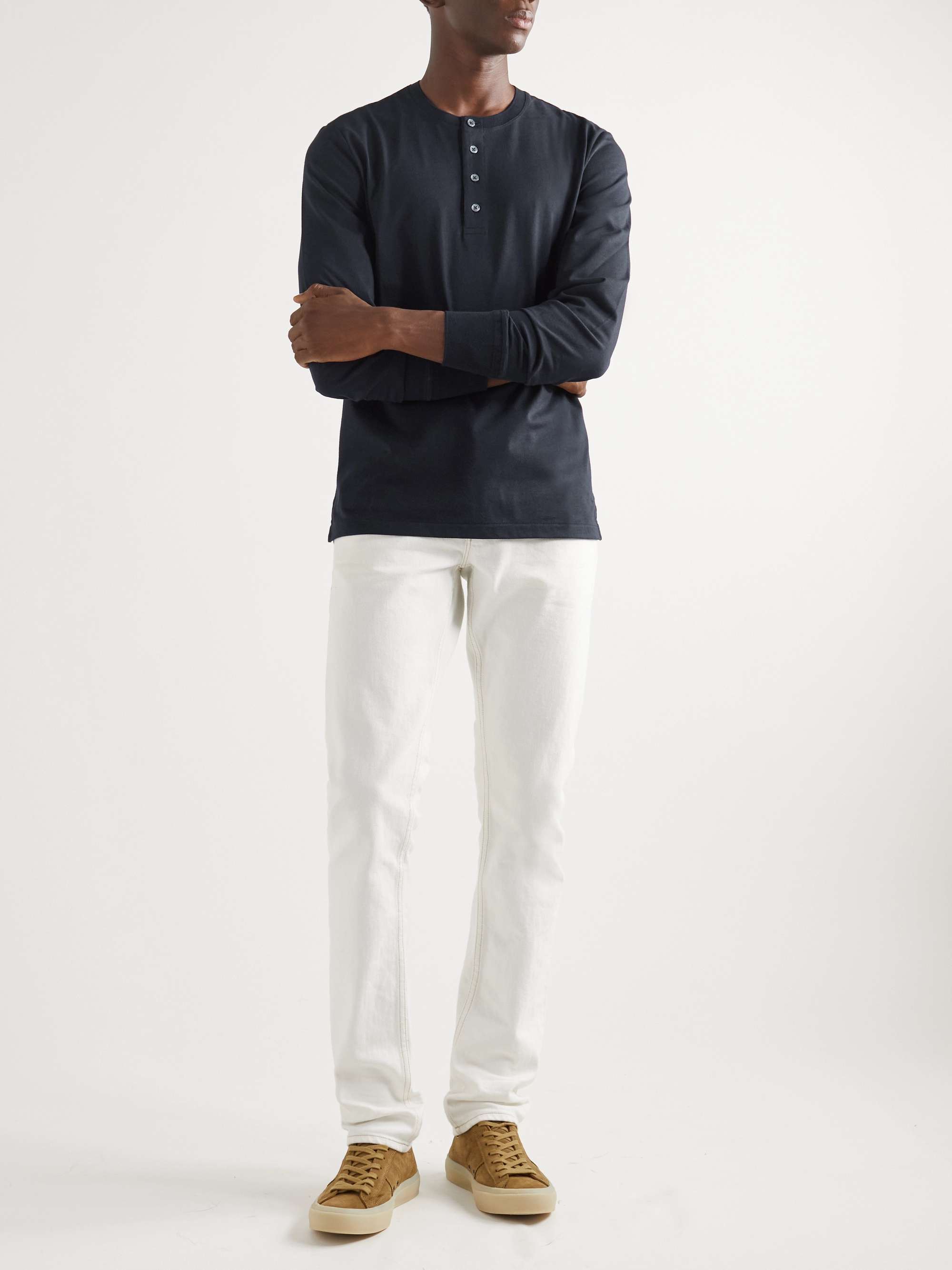 TOM FORD Cotton-Jersey Henley T-Shirt