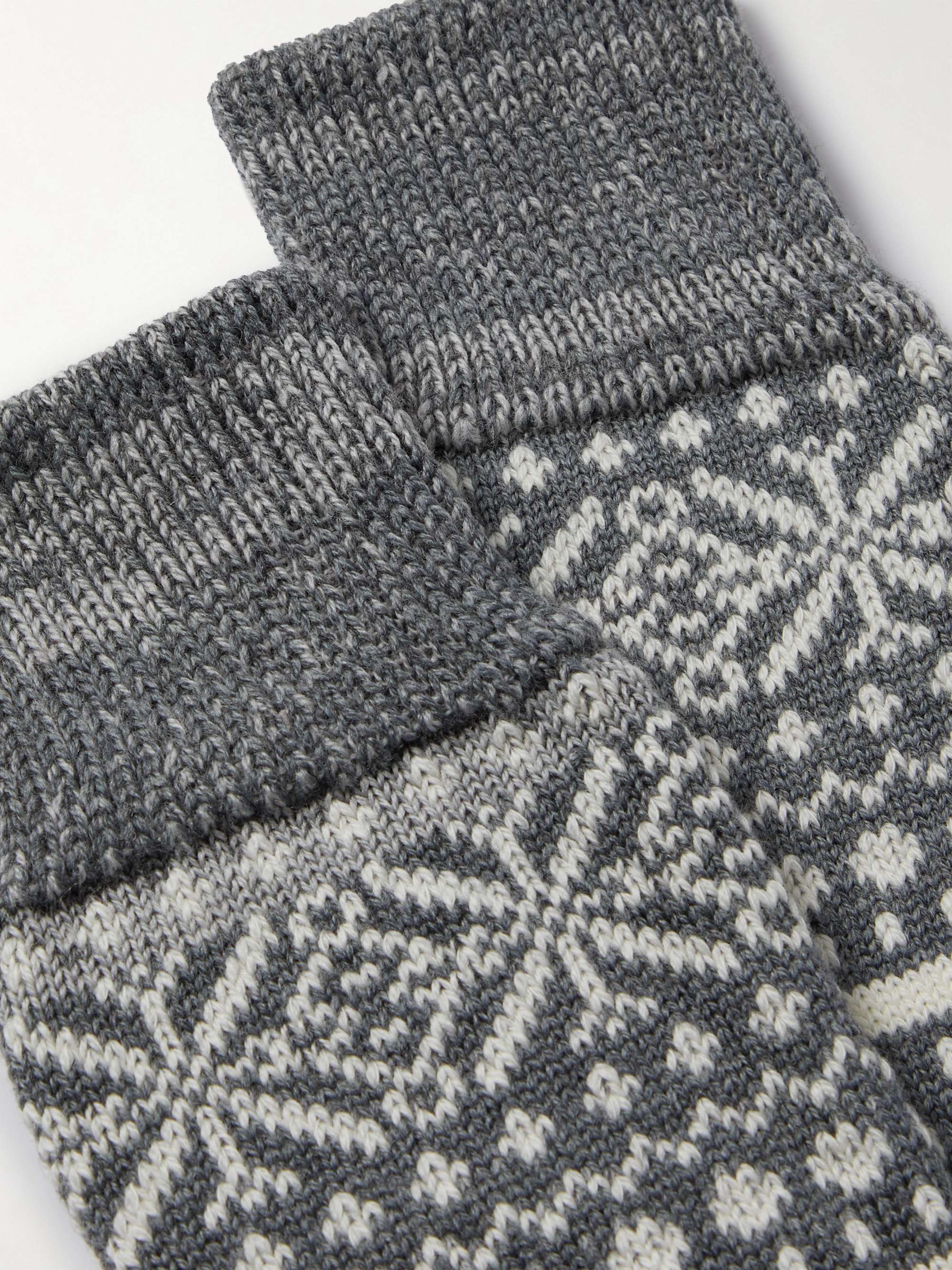CORGI Fair Isle Merino Wool and Cotton-Blend Socks