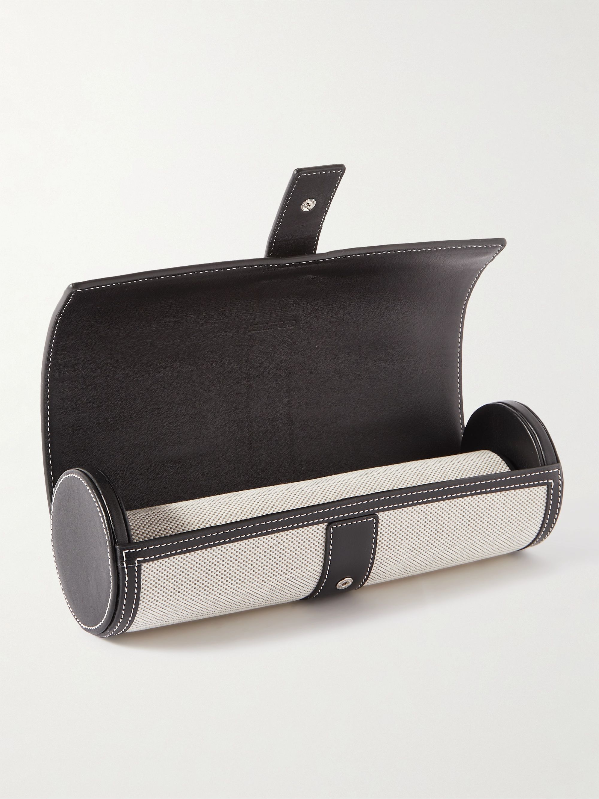BAMFORD WATCH DEPARTMENT Leather-Trimmed Canvas Watch Roll