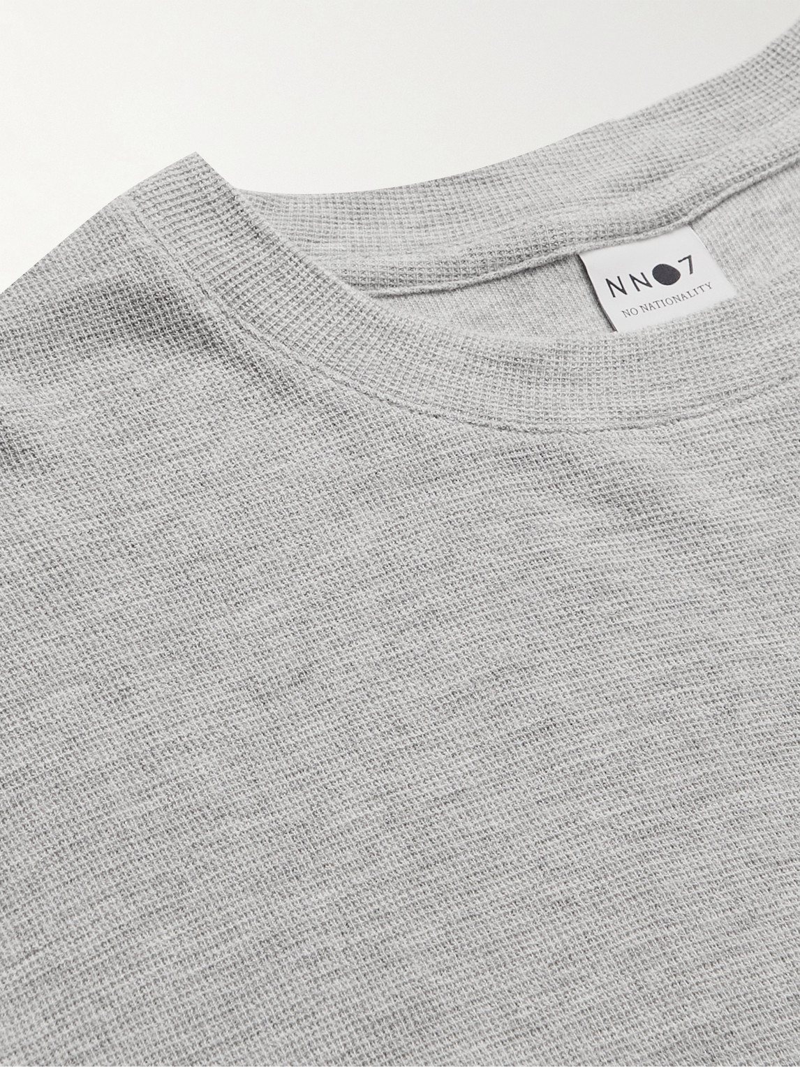 Shop Nn07 Clive Waffle-knit Cotton And Modal-blend T-shirt In Gray