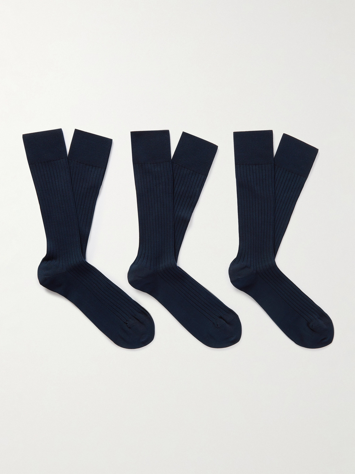NN07 Three-Pack Ribbed Cotton-Blend Socks - Men