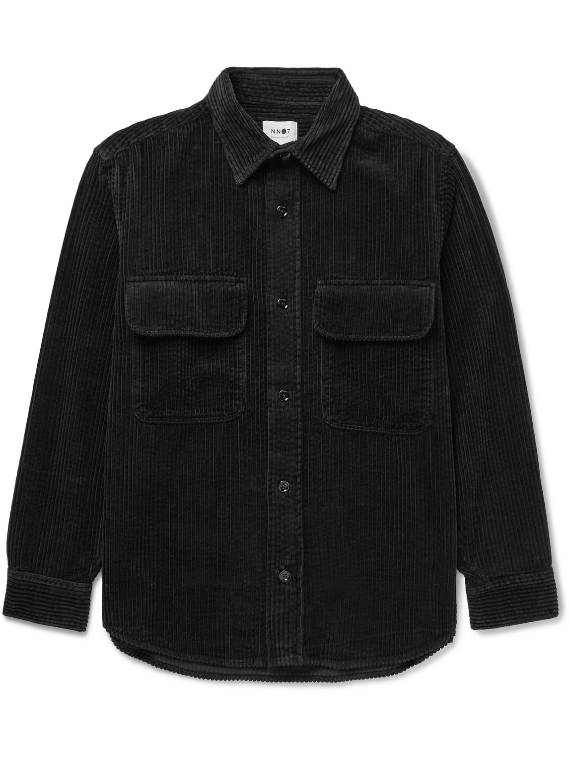 Nn07 Folmer 1725 Cotton-corduroy Overshirt In Black
