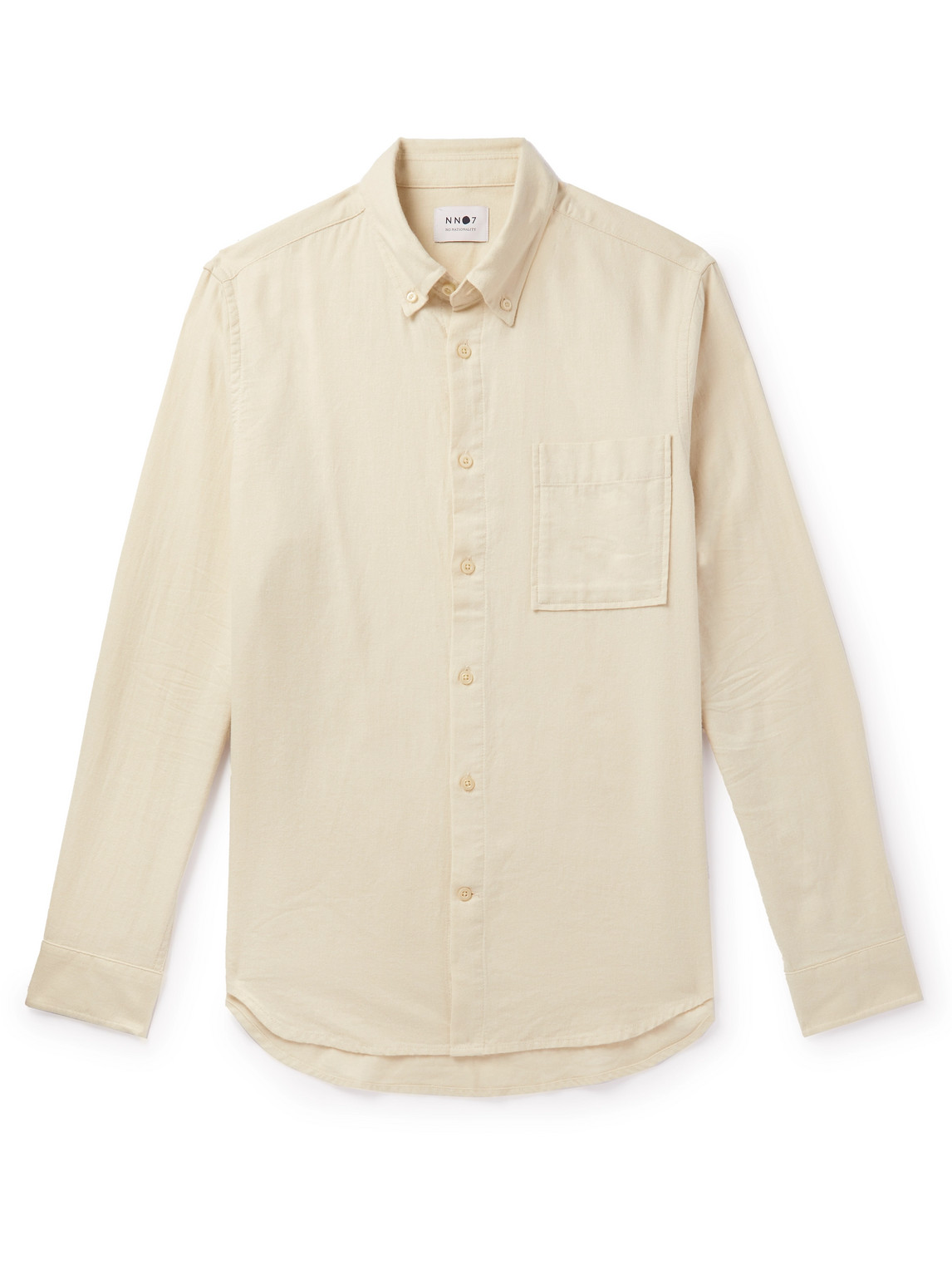 Nn07 Arne Slim-fit Button-down Collar Cotton-twill Shirt In Neutrals