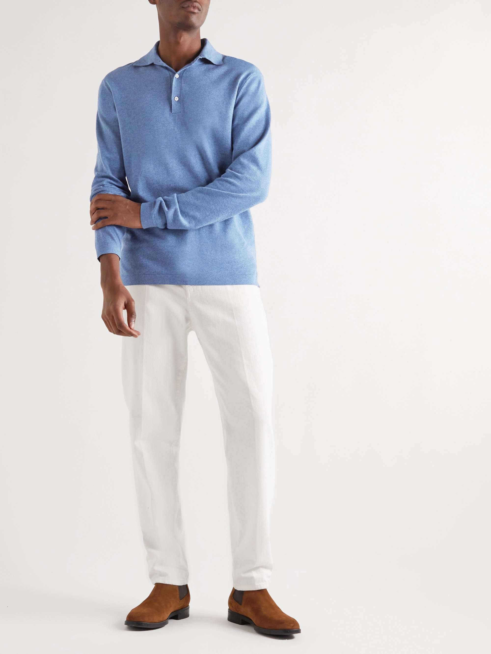 SID MASHBURN Rally Cotton and Cashmere-Blend Polo Shirt for Men | MR PORTER