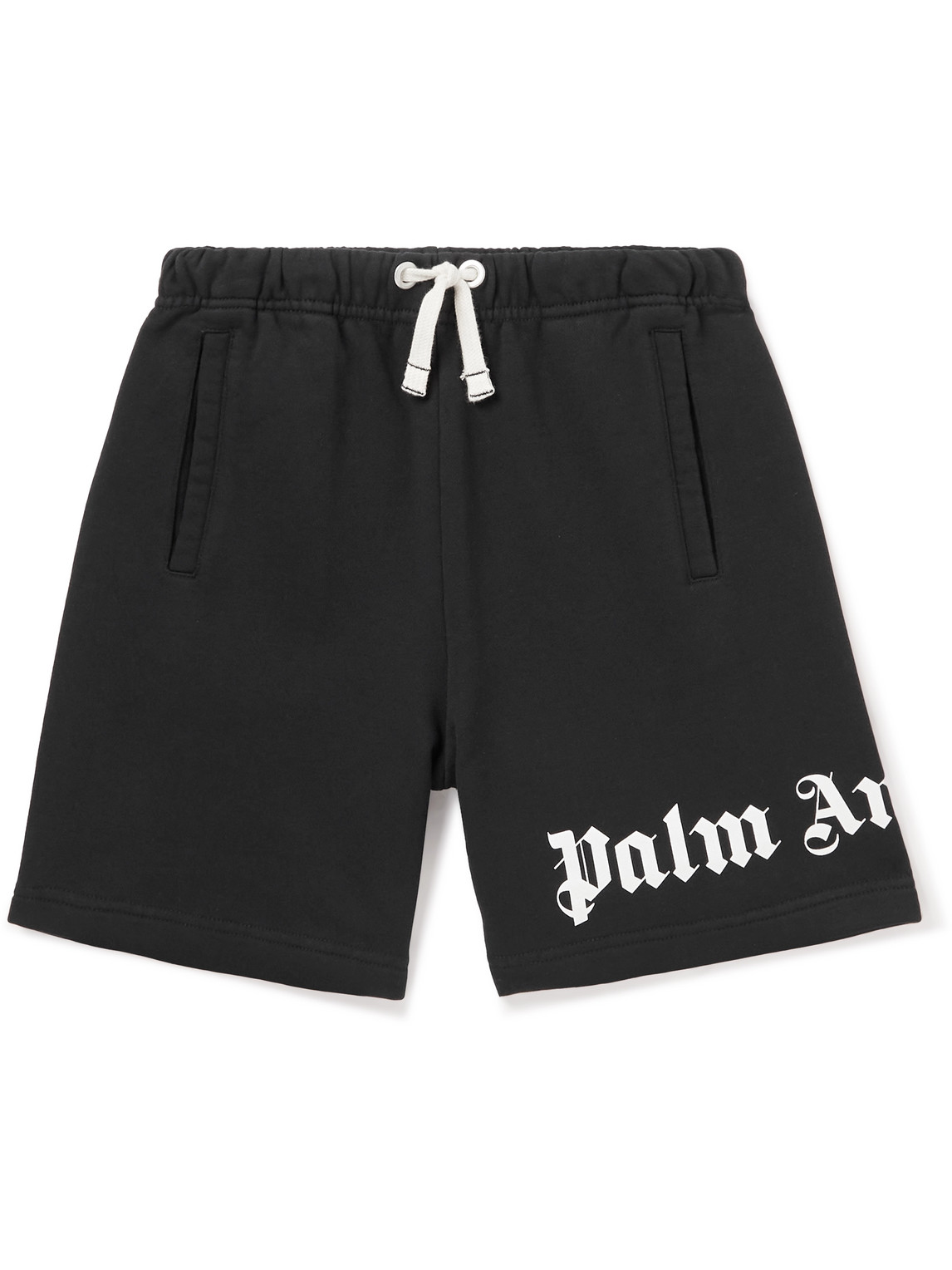 Straight-Leg Logo-Print Cotton-Jersey Drawstring Shorts