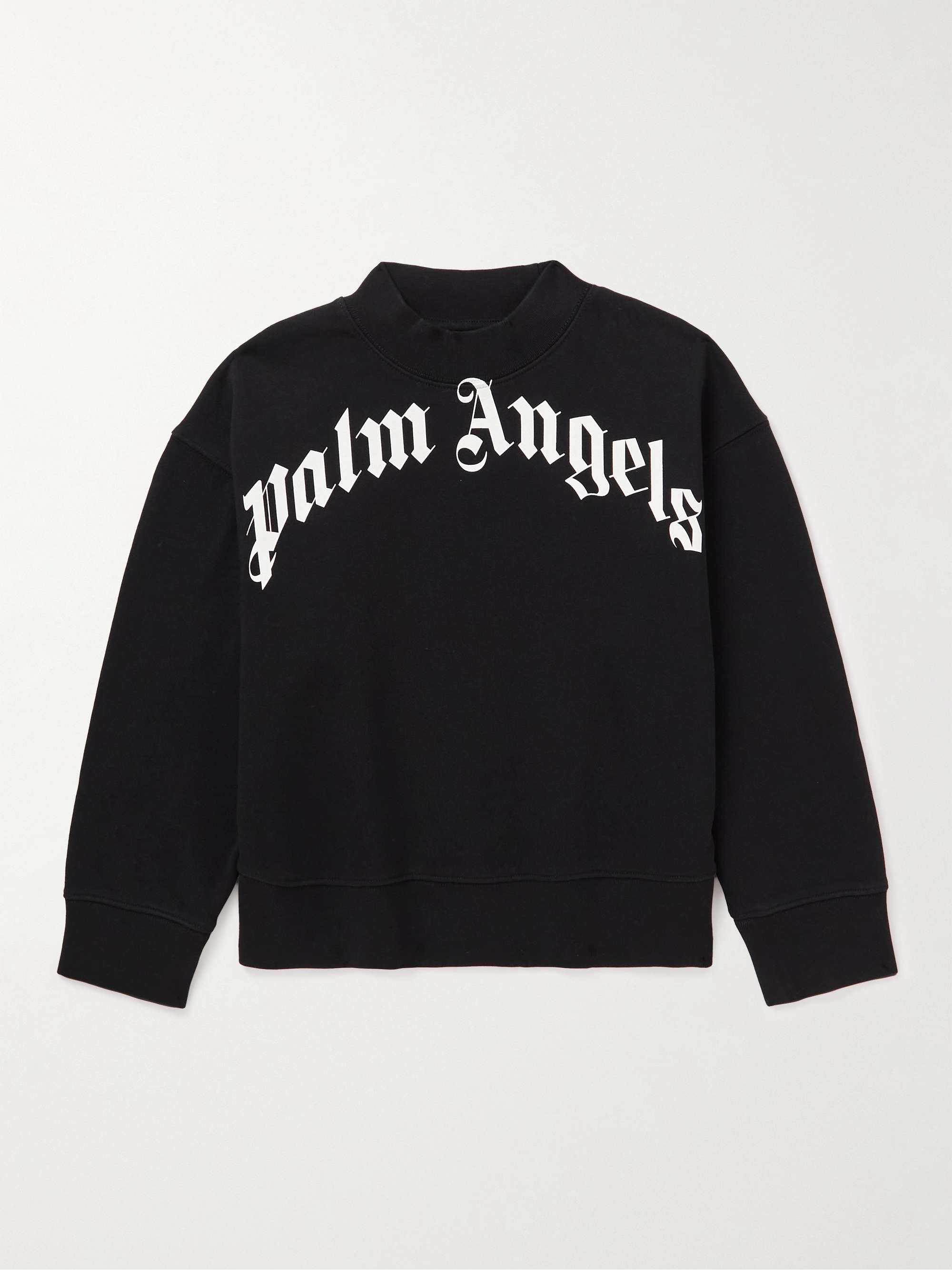 PALM ANGELS KIDS コットンジャージー スウェットシャツ ロゴプリント