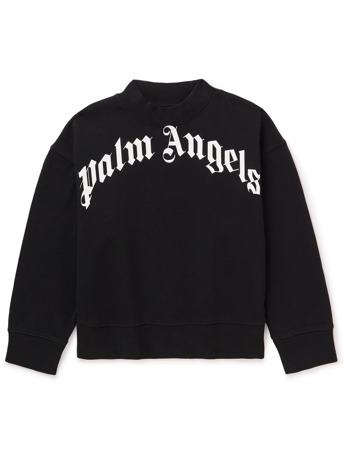Palm Angels Logo-print Cotton-jersey Sweatshirt In Black