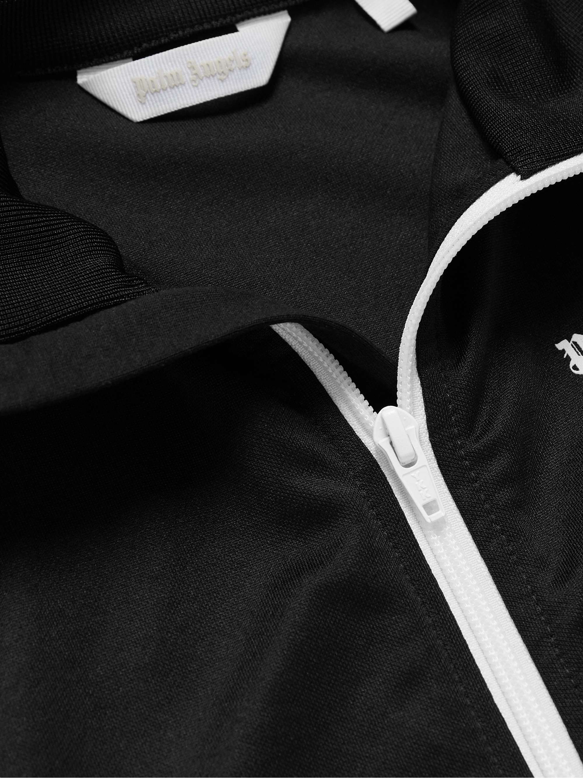 PALM ANGELS KIDS Logo-Print Striped Tech-Jersey Track Jacket