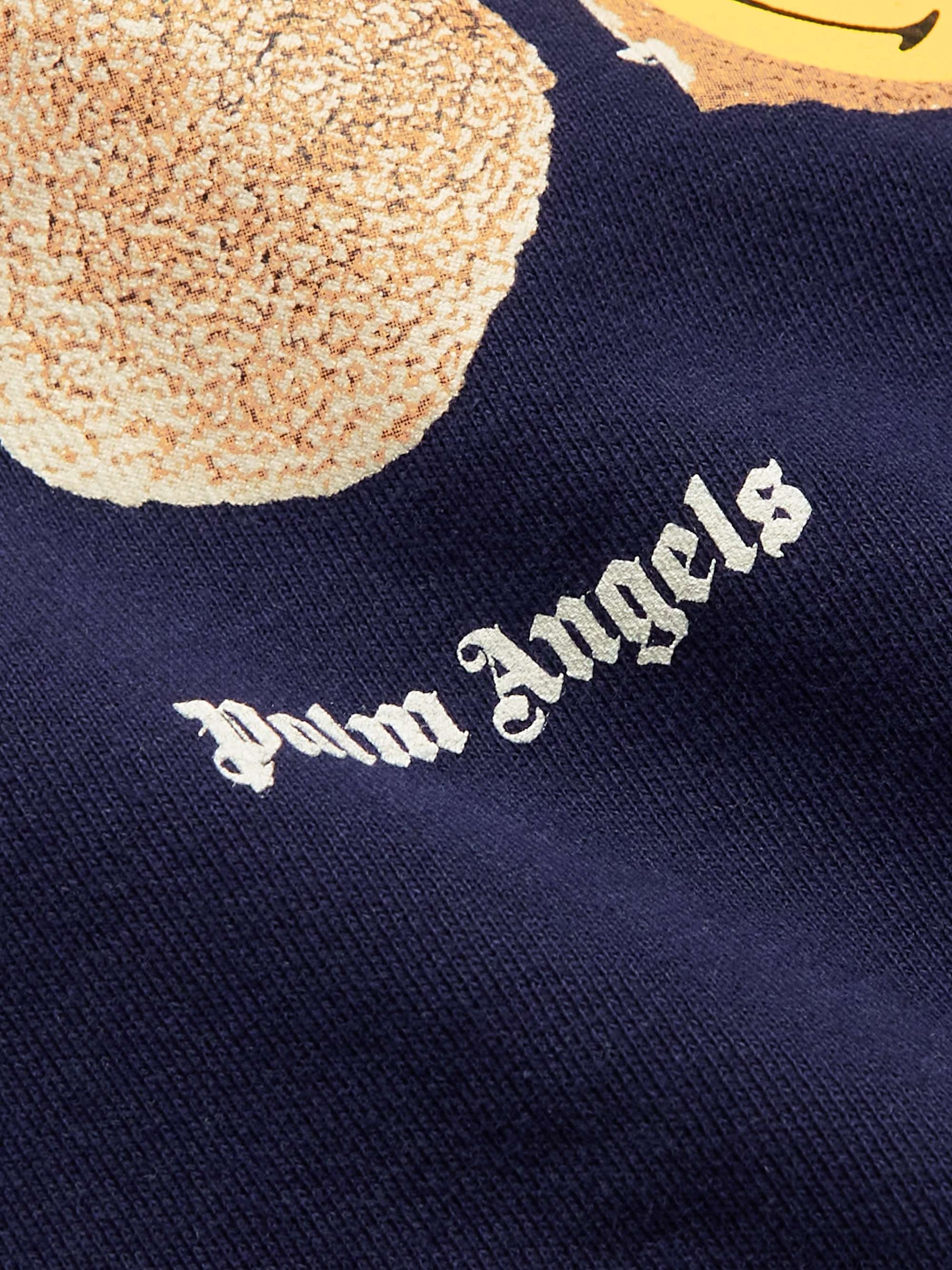 PALM ANGELS KIDS Logo-Appliquéd Printed Cotton-Jersey Zip-Up Hoodie