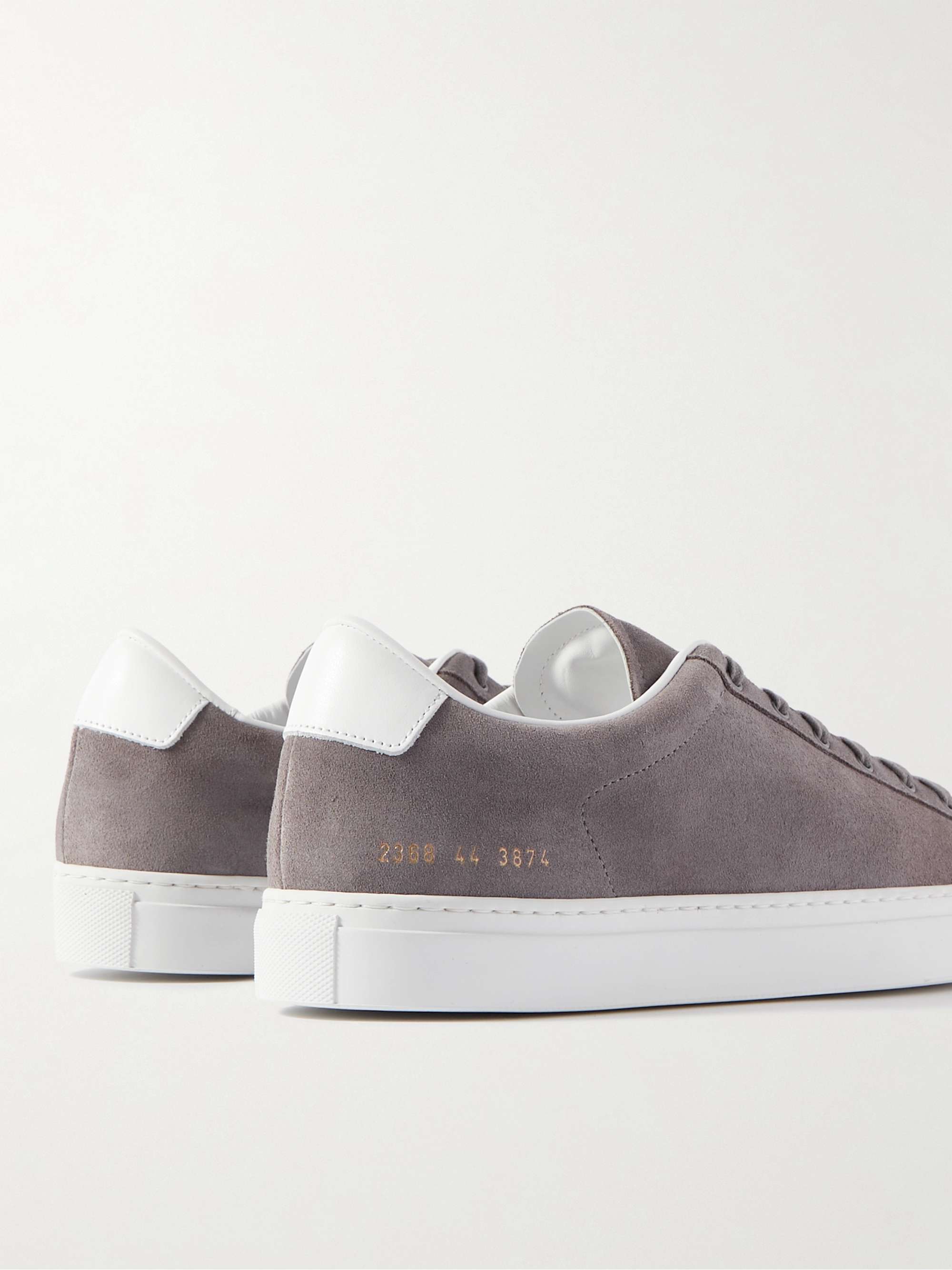 COMMON PROJECTS Retro Low Leather-Trimmed Suede Sneakers