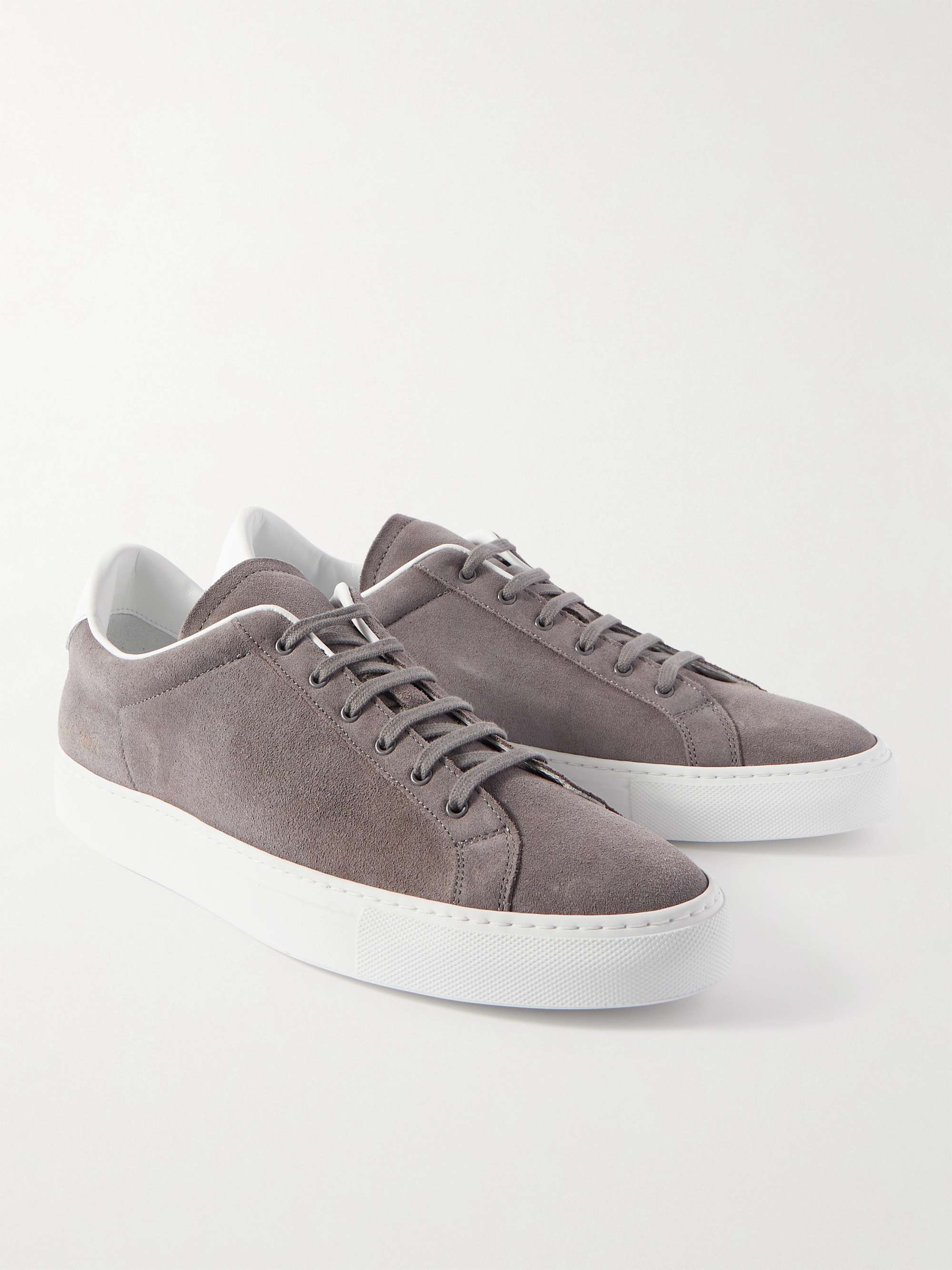 COMMON PROJECTS Retro Low Leather-Trimmed Suede Sneakers