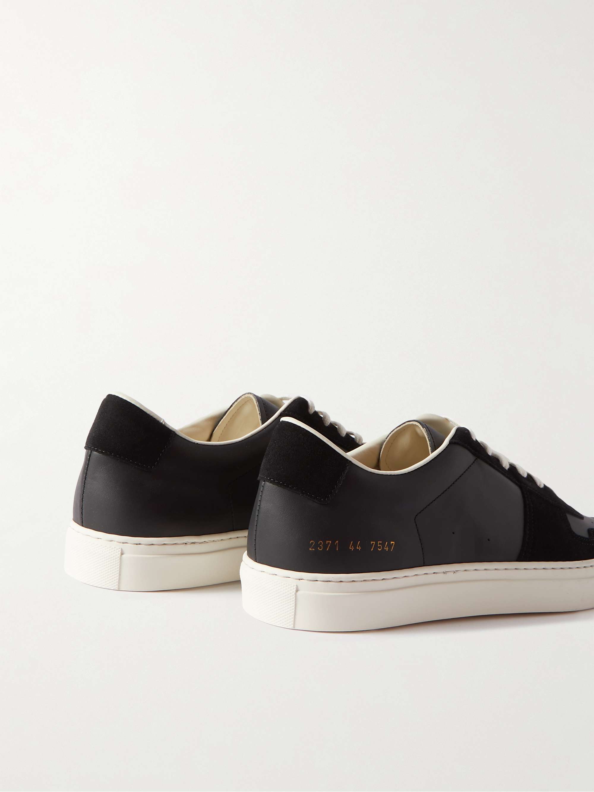 COMMON PROJECTS Bball Suede-Trimmed Leather Sneakers
