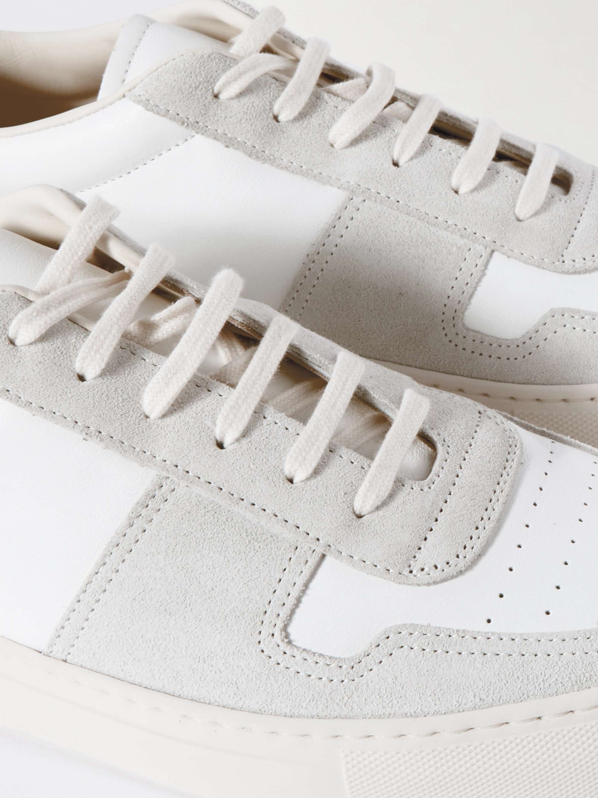 COMMON PROJECTS Bball Suede-Trimmed Leather Sneakers