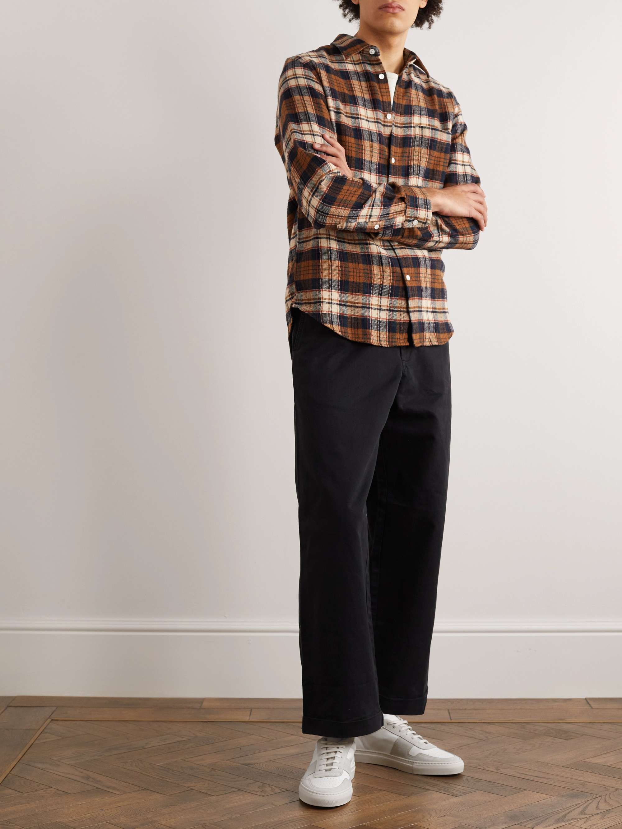 COMMON PROJECTS Bball Suede-Trimmed Leather Sneakers