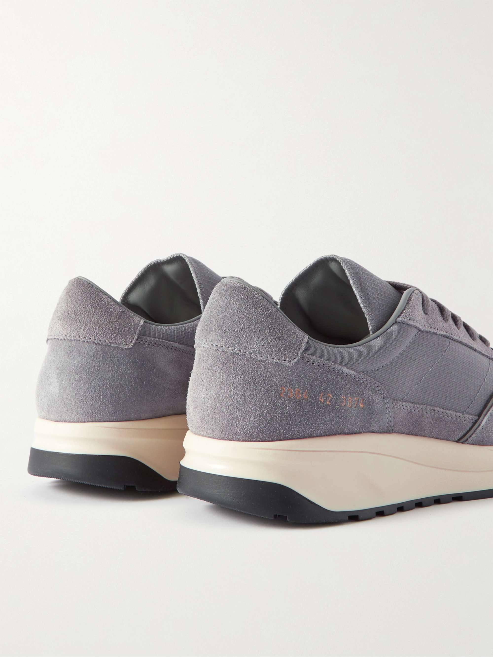 COMMON PROJECTS Track 80 Leather-Trimmed Suede and Ripstop Sneakers