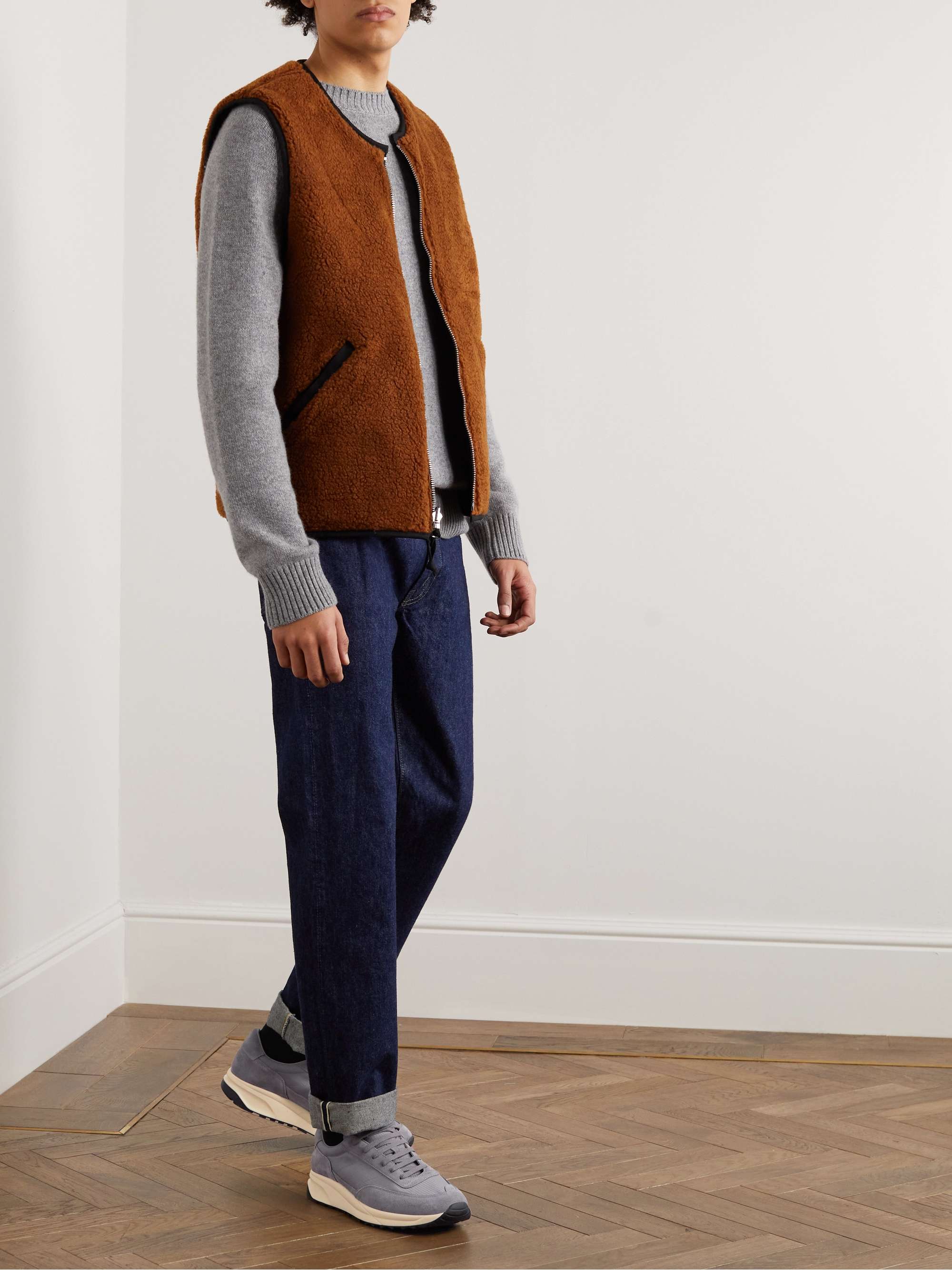COMMON PROJECTS Track 80 Leather-Trimmed Suede and Ripstop Sneakers