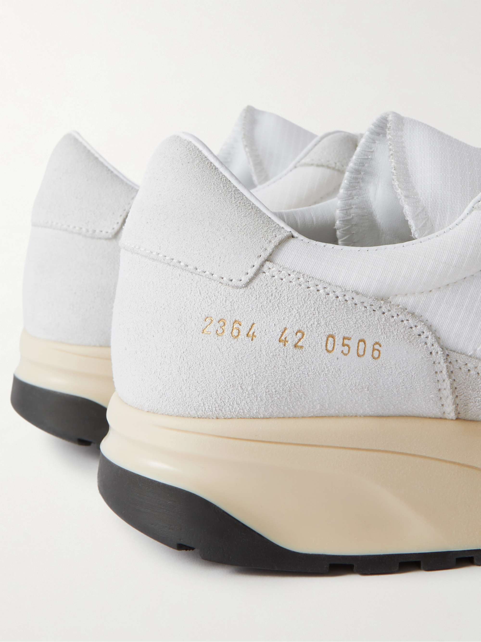 COMMON PROJECTS Track 80 Leather-Trimmed Suede and Ripstop Sneakers