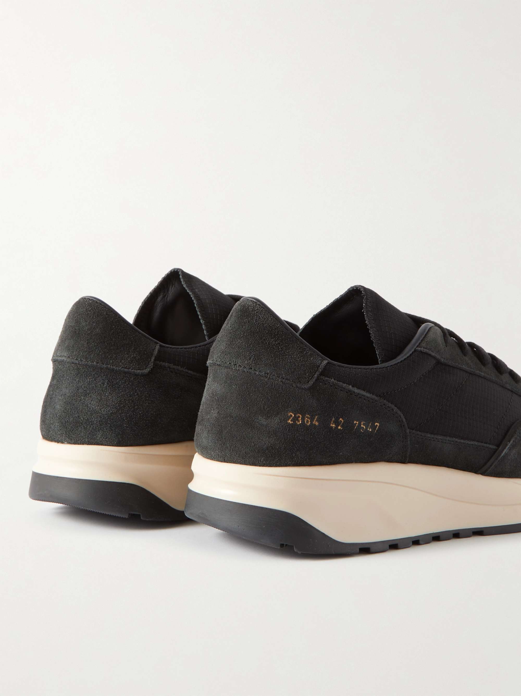 COMMON PROJECTS Track 80 Leather-Trimmed Suede and Ripstop Sneakers