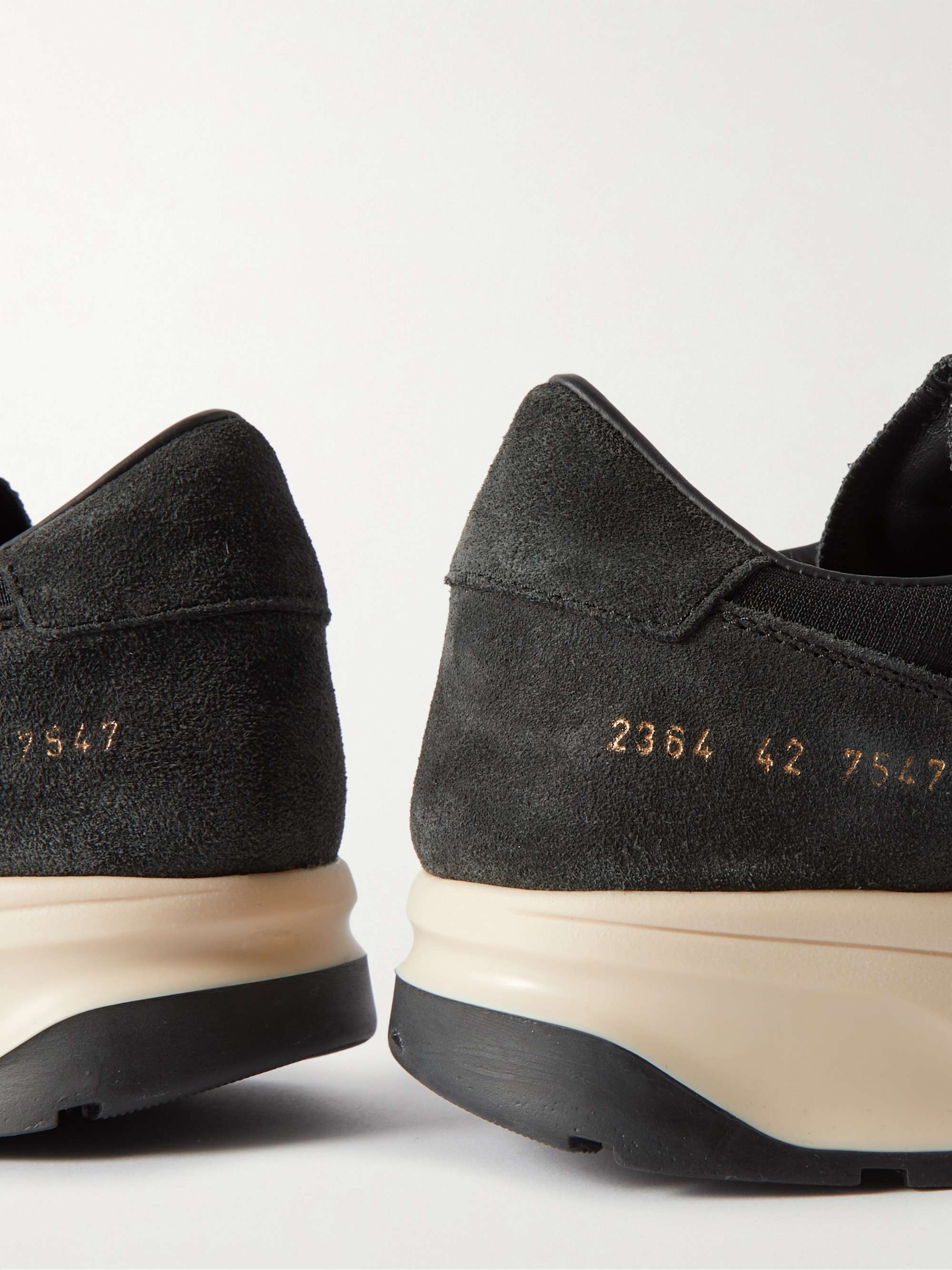 COMMON PROJECTS Track 80 Leather-Trimmed Suede and Ripstop Sneakers